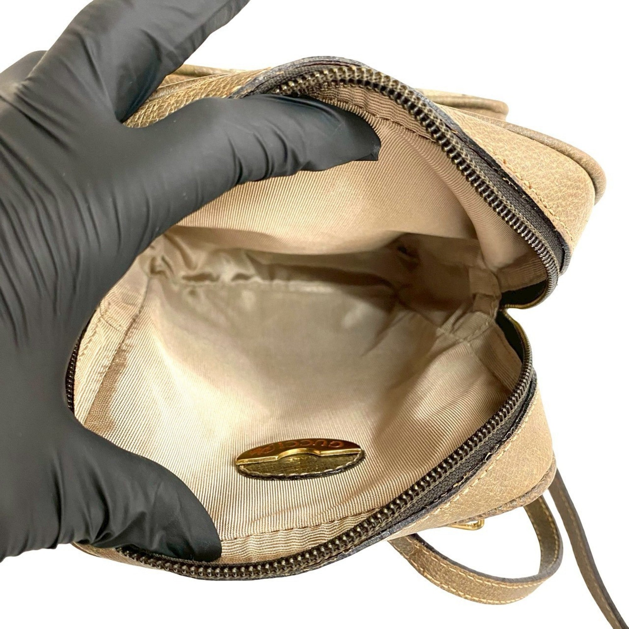 Gucci Brown Leather Pvc Pochette Shoulder Bag (Pre-Owned)