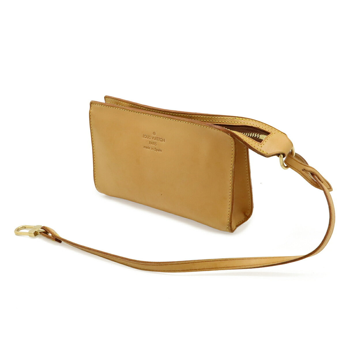 Louis Vuitton Brown Leather Vinyl Pouch Tote Bag (Pre-Owned)