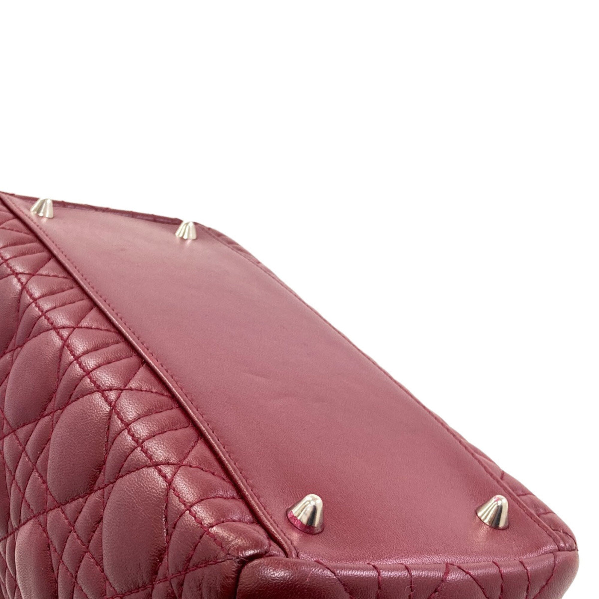 Christian Dior Lady Dior Red Color Leather Handbag (Pre-Owned)