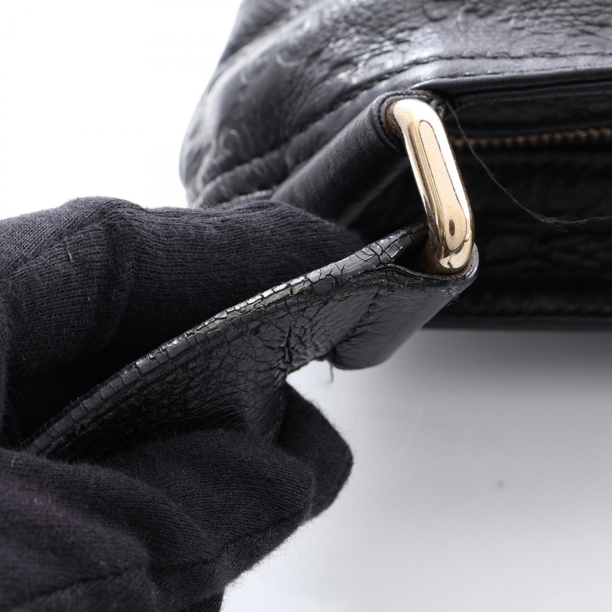 Gucci Black Leather Handbag Shoulder Bag (Pre-Owned)
