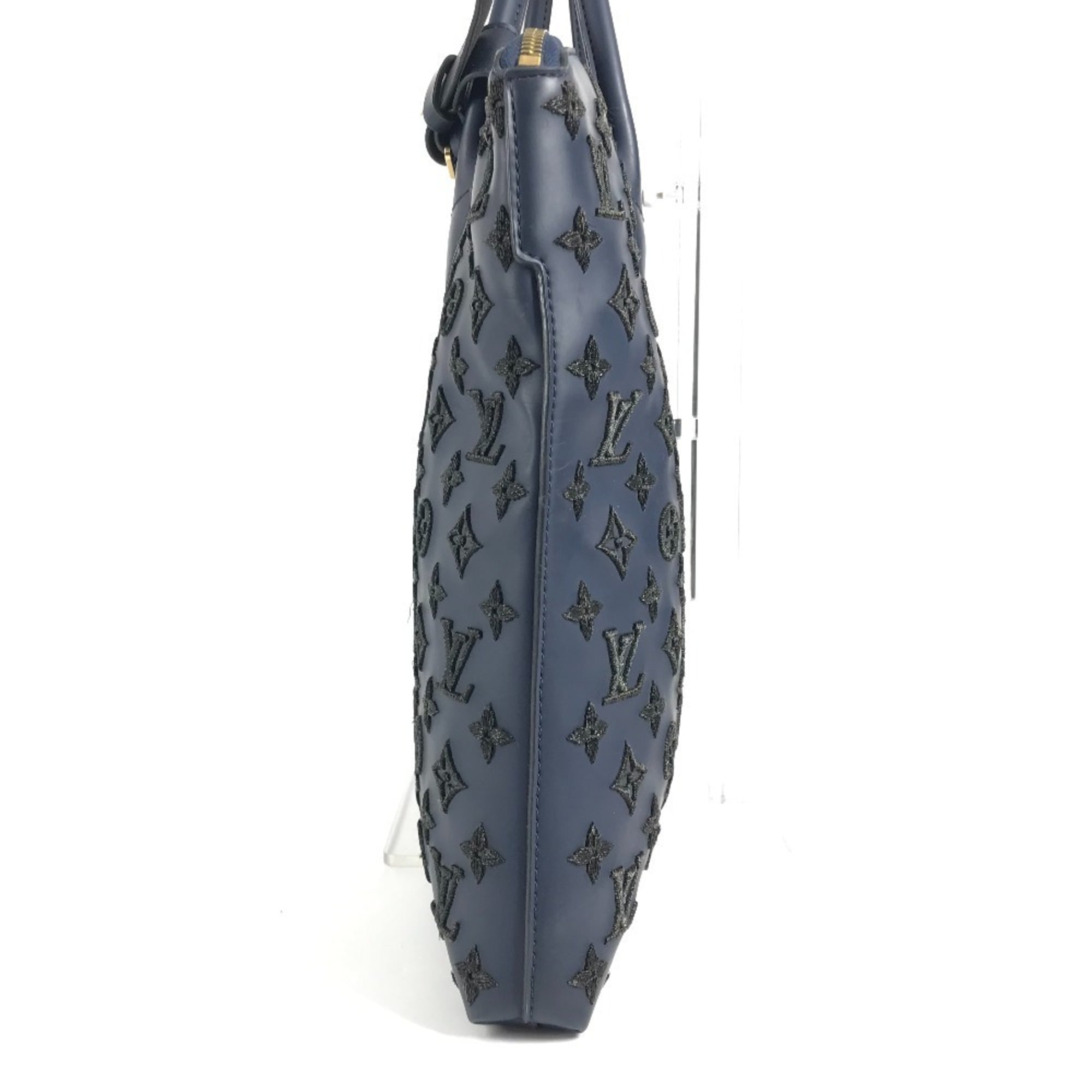 Louis Vuitton Black Blue Handbag Tote Bag (Pre-Owned)