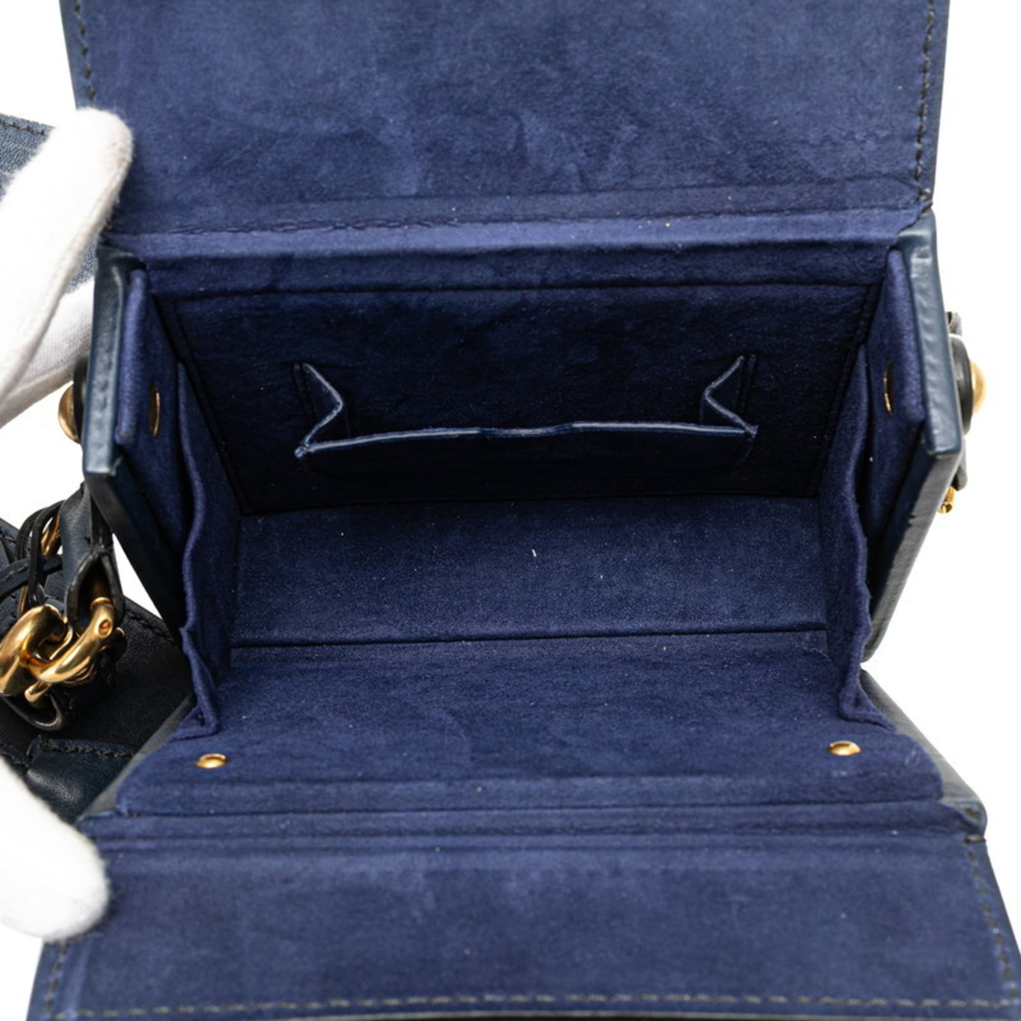 Christian Dior Navy Leather Shoulder Bag (Pre-Owned)