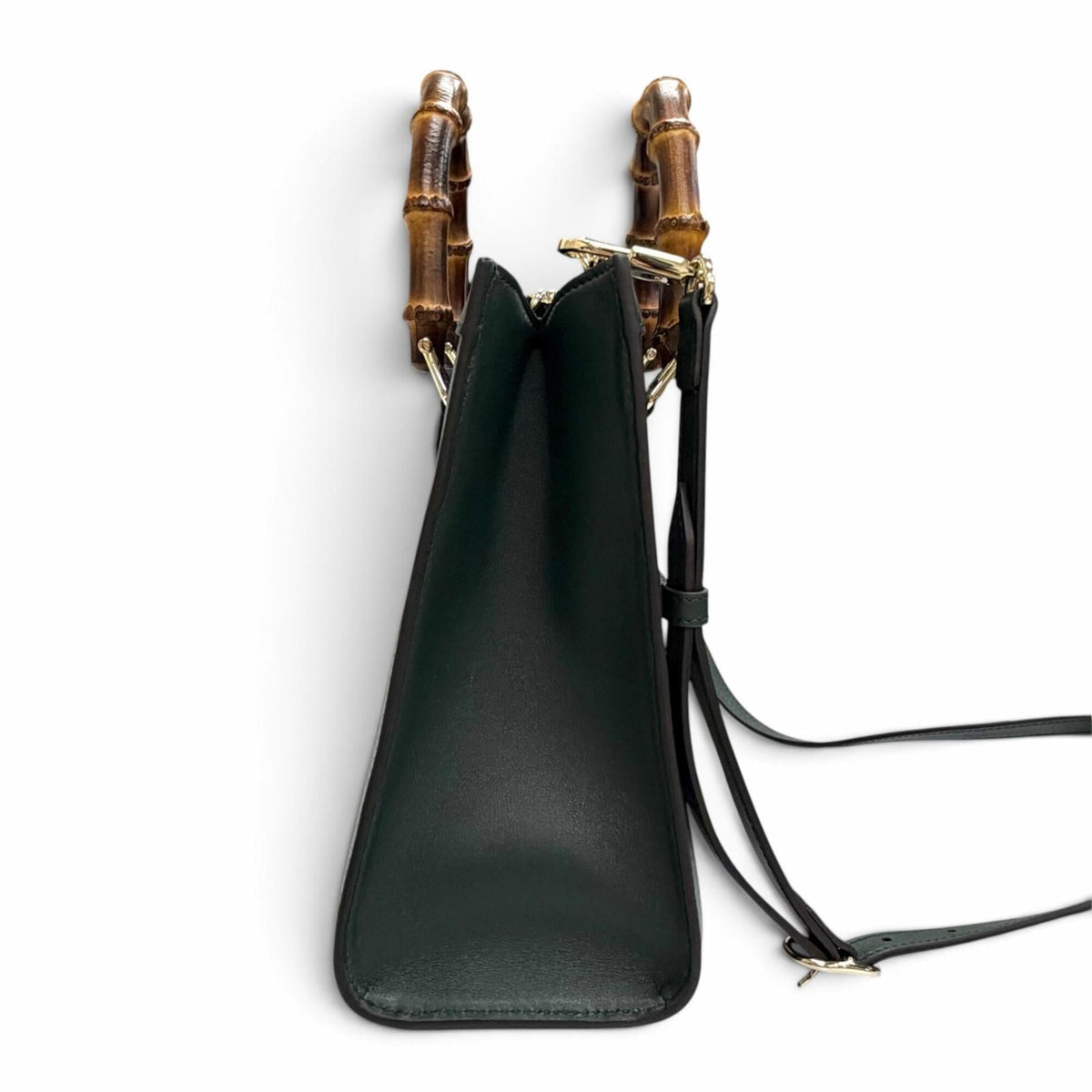 Gucci Dark Green Leather Handbag Shoulder Bag (Pre-Owned)