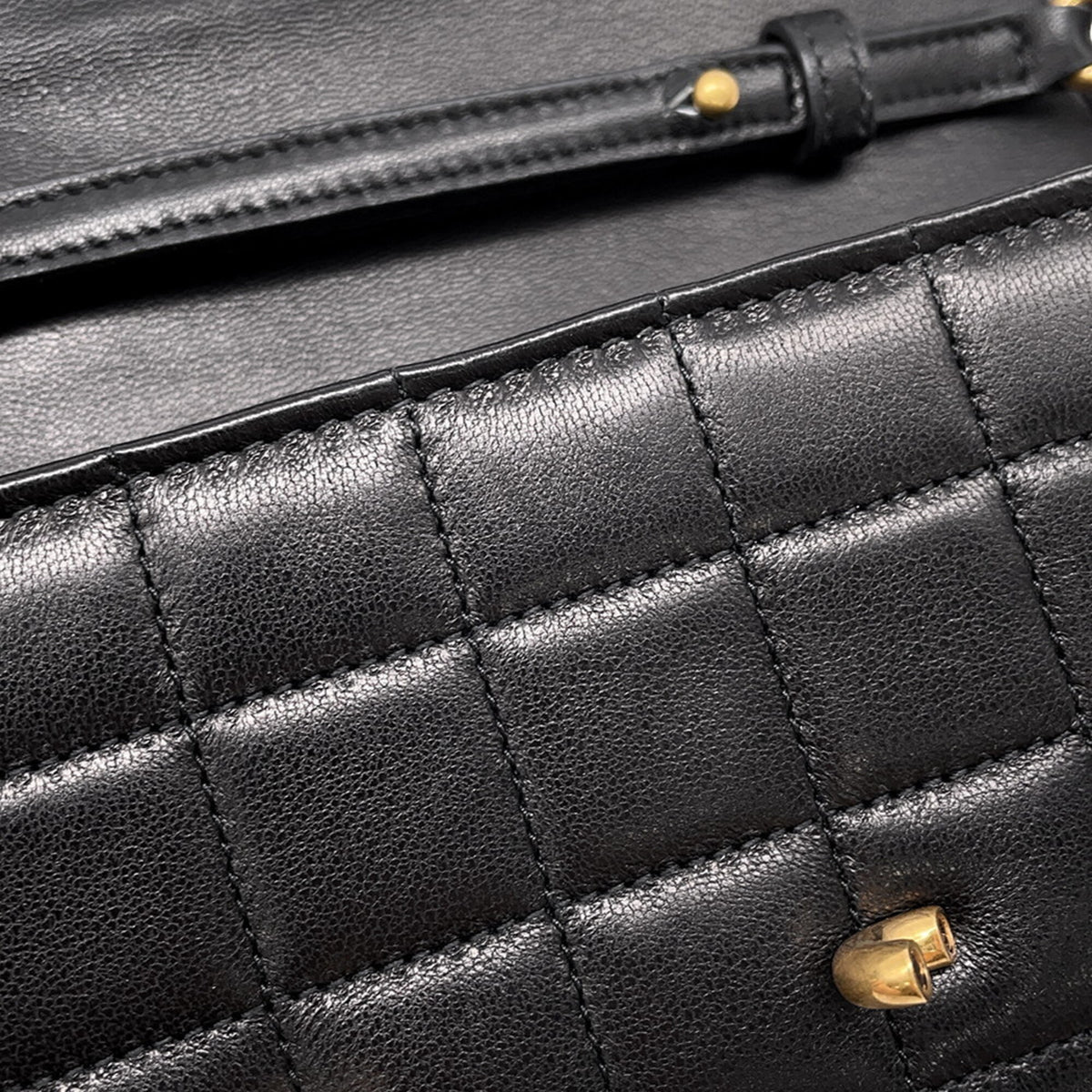 Yves Saint Laurent Black Leather Chain/Shoulder Wallet (Pre-Owned)