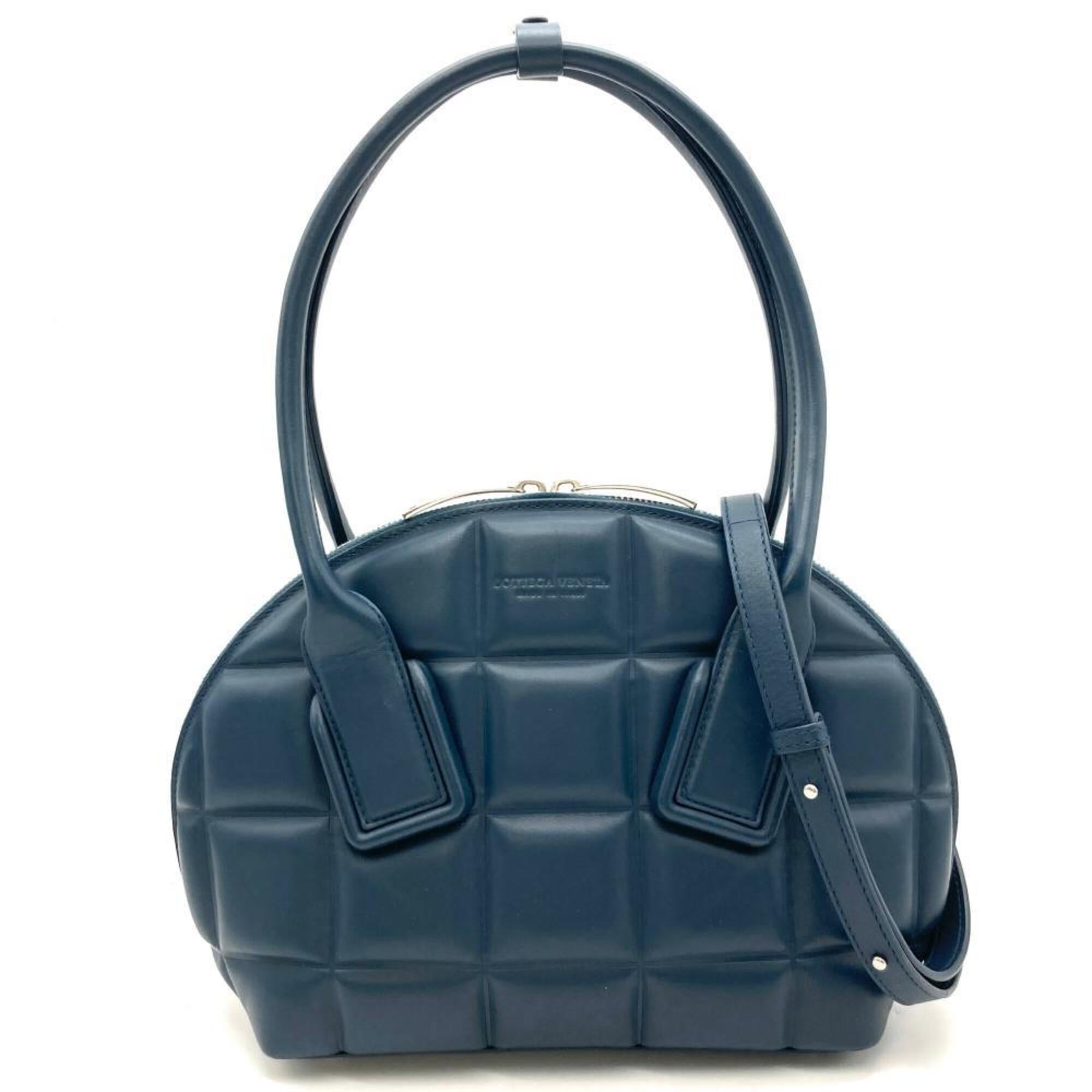 Bottega Veneta Navy Leather Shoulder Bag (Pre-Owned)