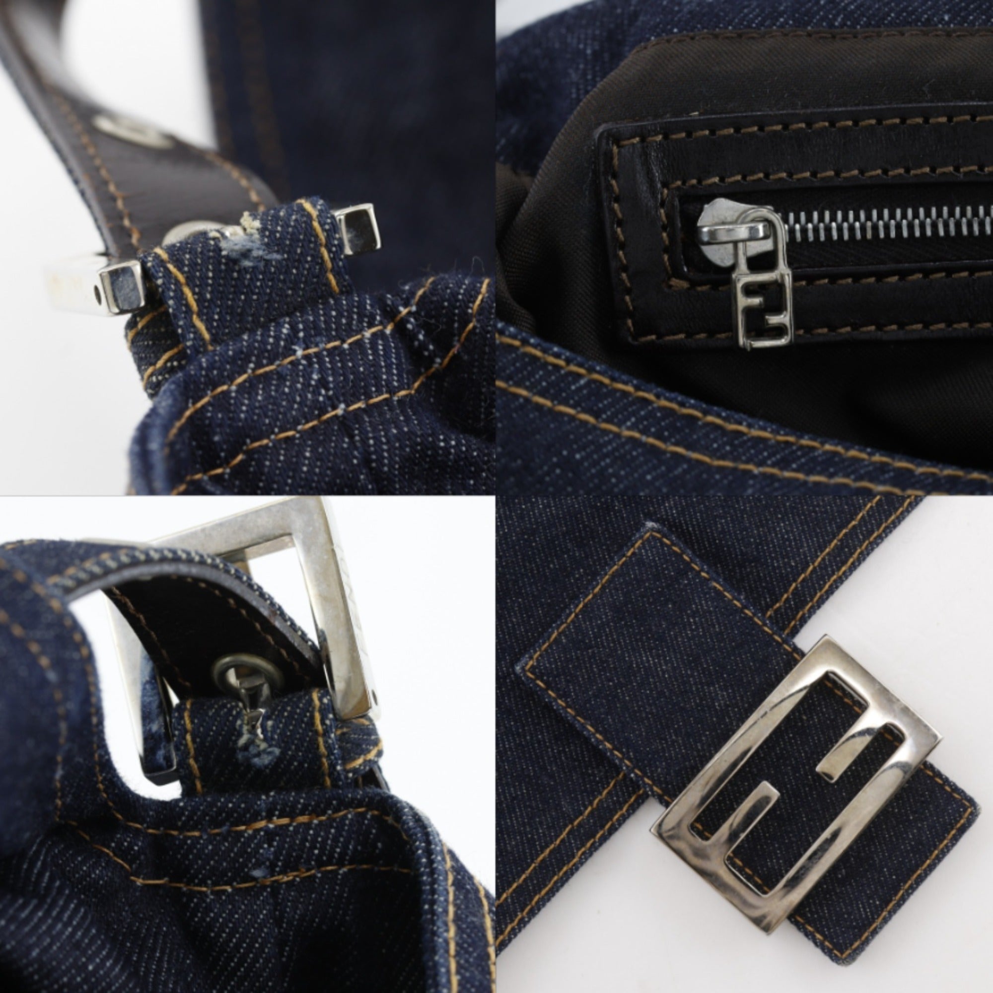 Fendi Navy Denim Shoulder Bag (Pre-Owned)