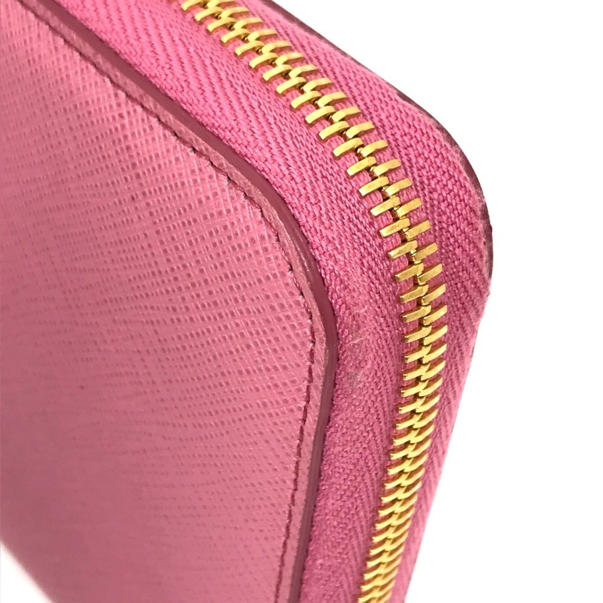 Prada Saffiano Begonia Pink Leather Long Wallet (Bi-Fold) (Pre-Owned)