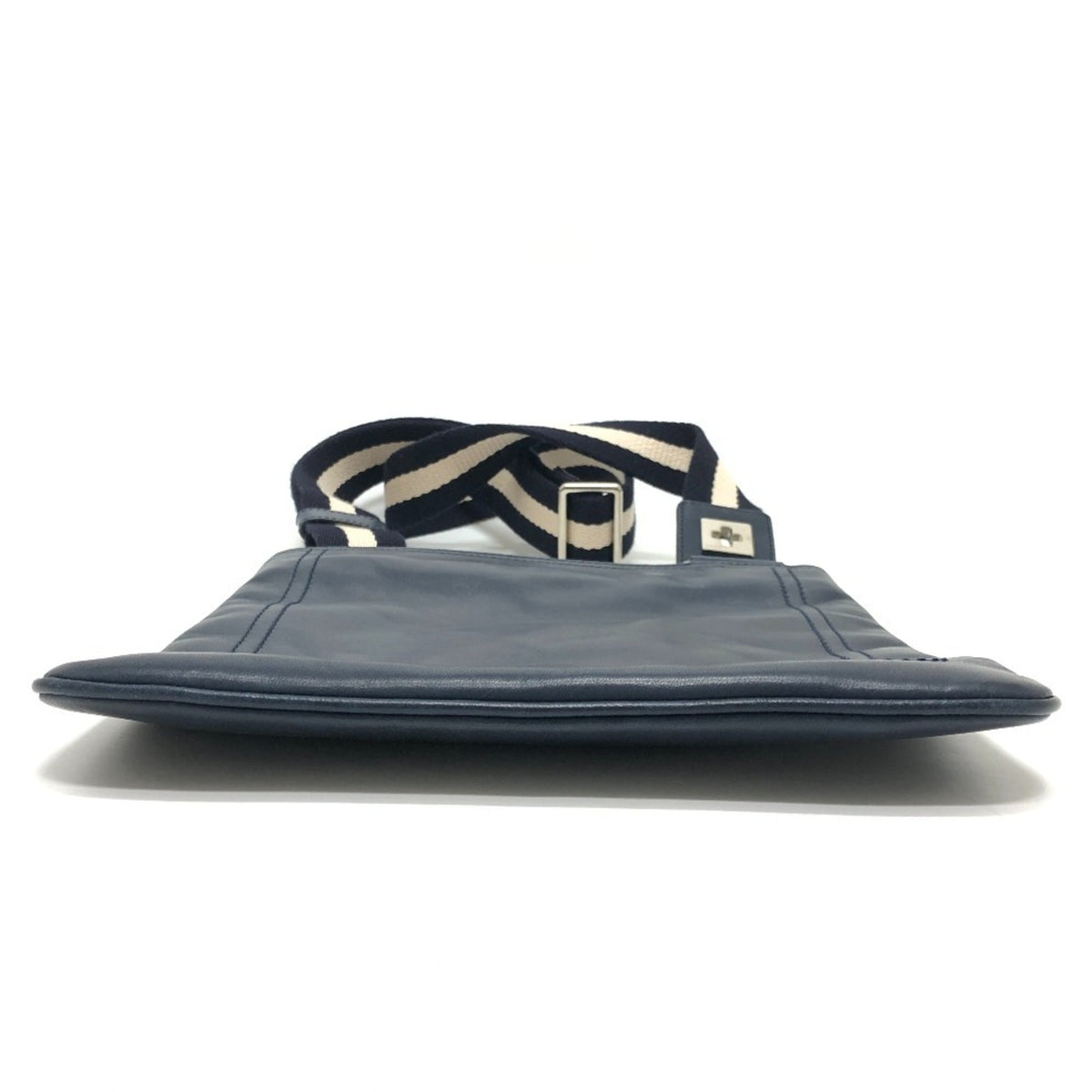 Bally Navy Leather Handbag Shoulder Bag (Pre-Owned)