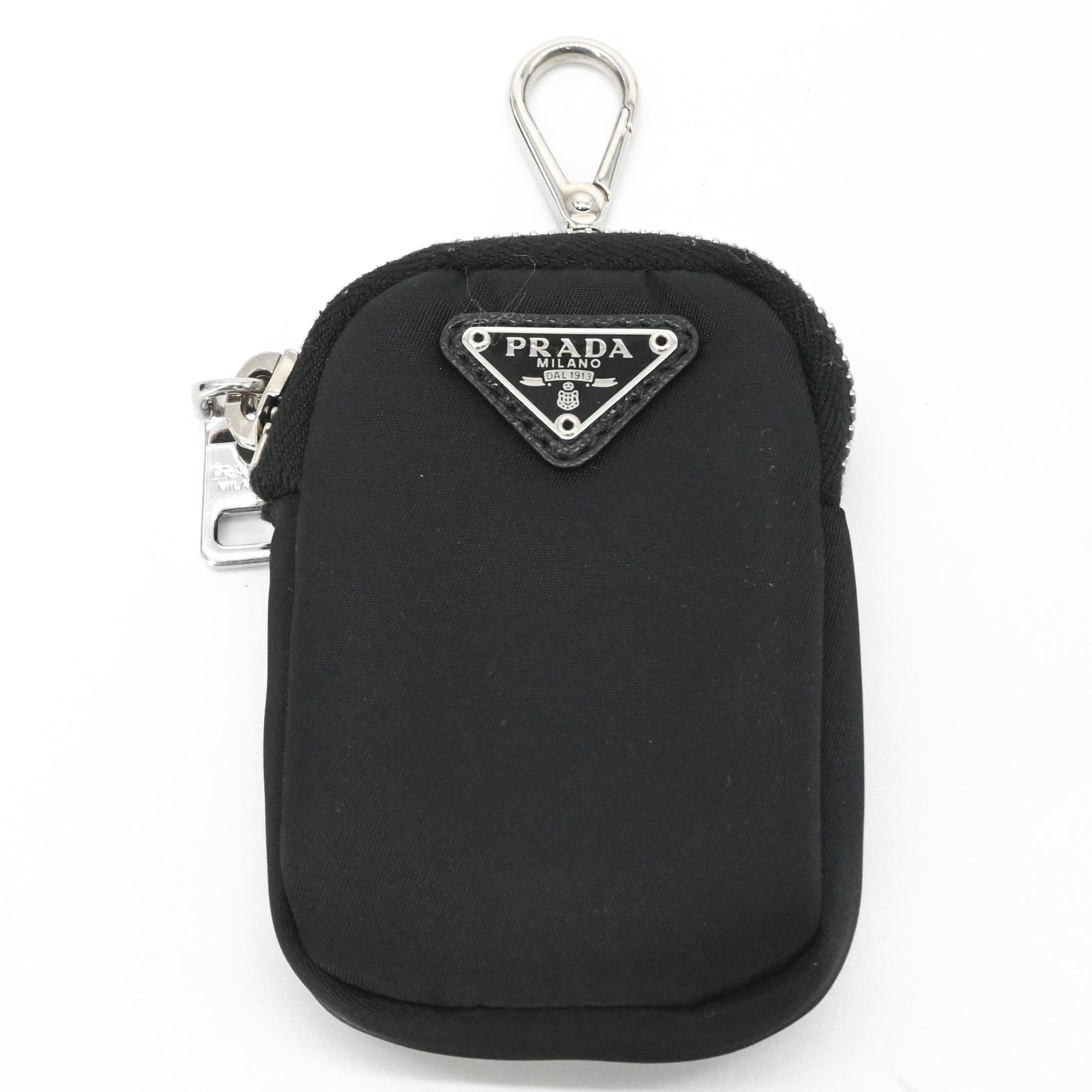 Prada Black Nylon Leather Handbag Pouch Shoulder Bag (Pre-Owned)