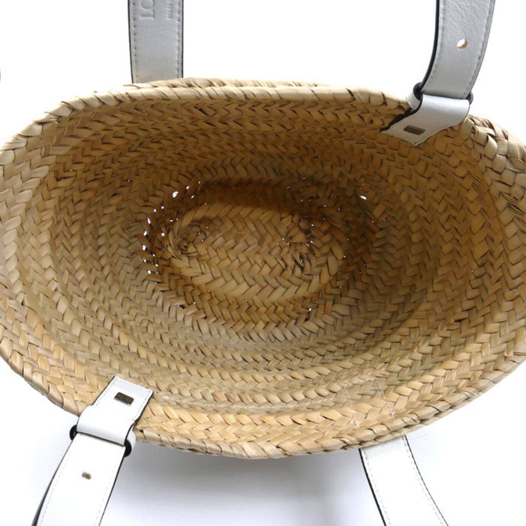 Loewe White Leather Basket Handbag (Pre-Owned)