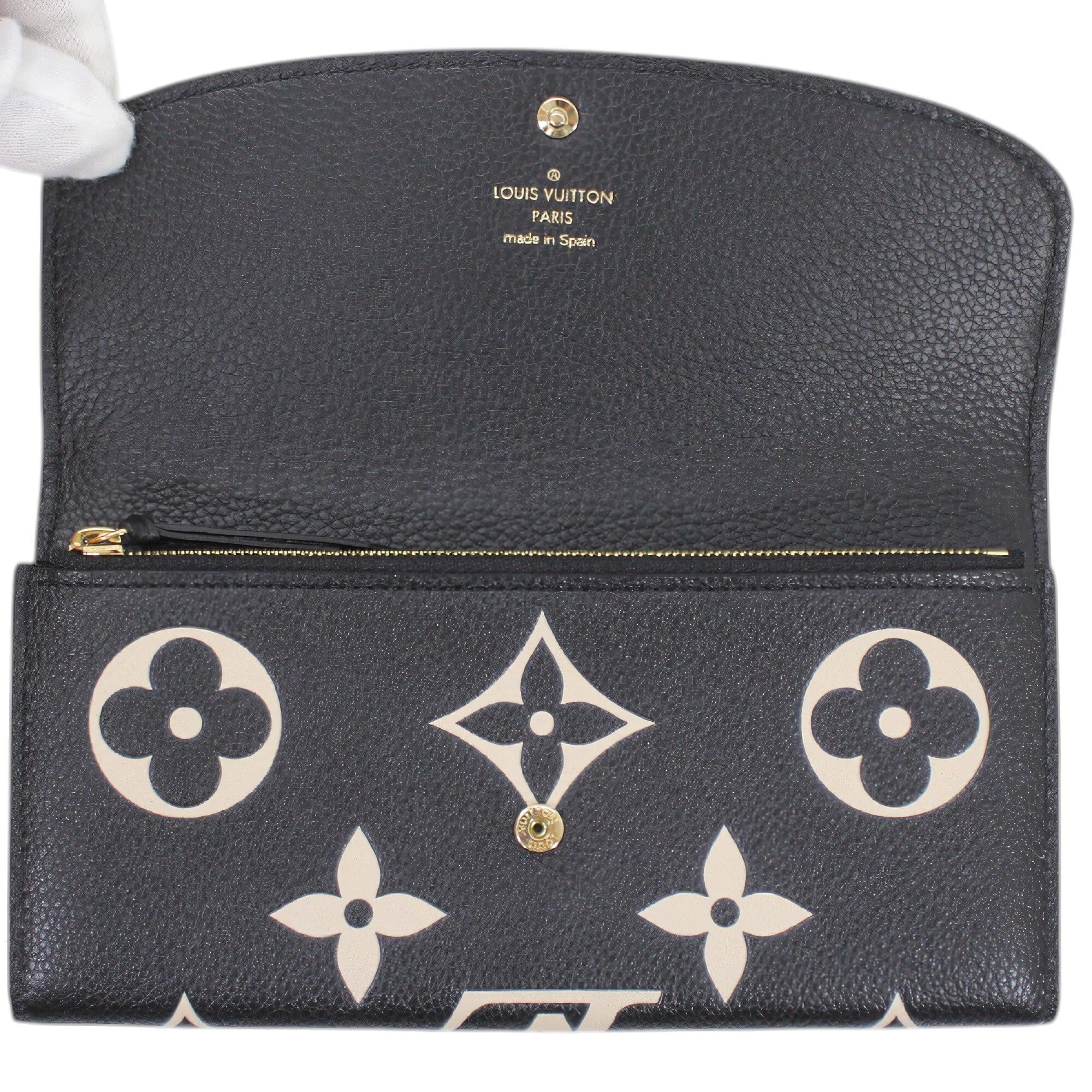 Louis Vuitton Beige Black Monogram Monogram Empreinte Wallet (Bi-Fold) (Pre-Owned)