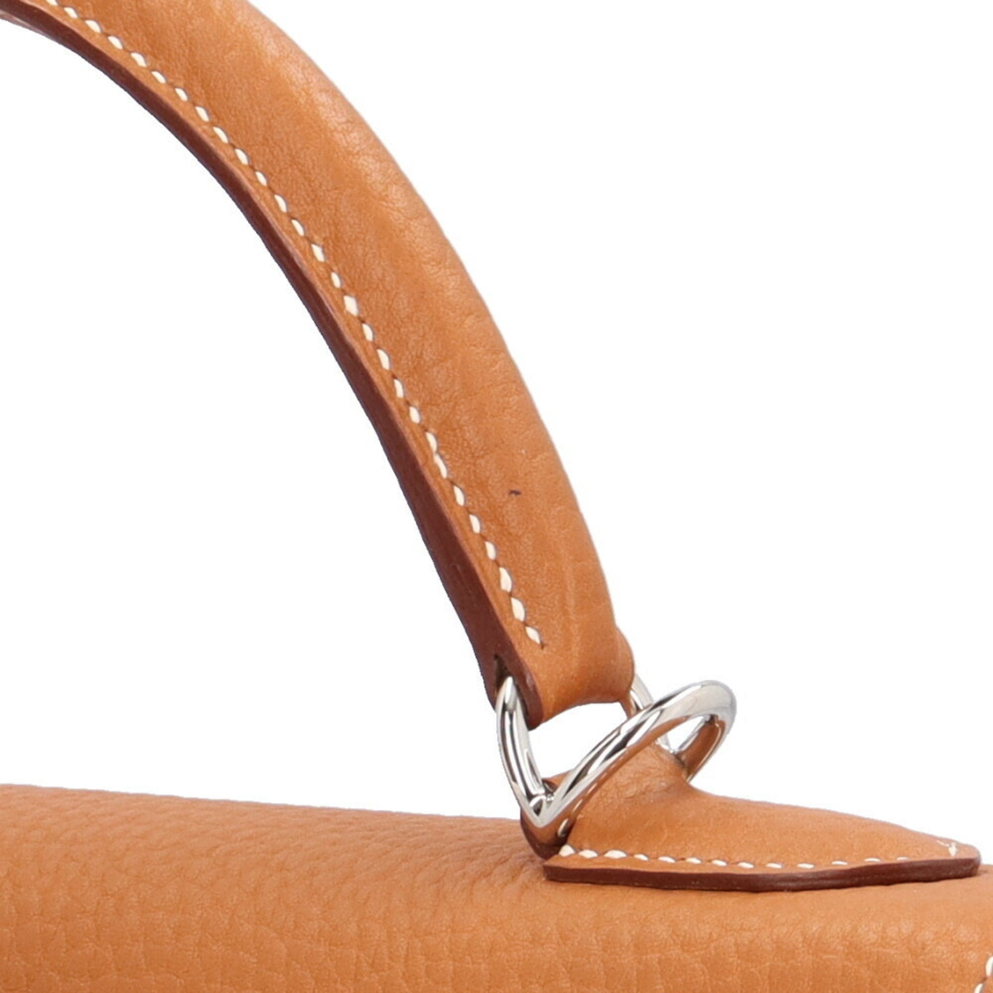 Hermes Kelly Brown Gold Taurillon Clemence Leather Shoulder Bag (Pre-Owned)