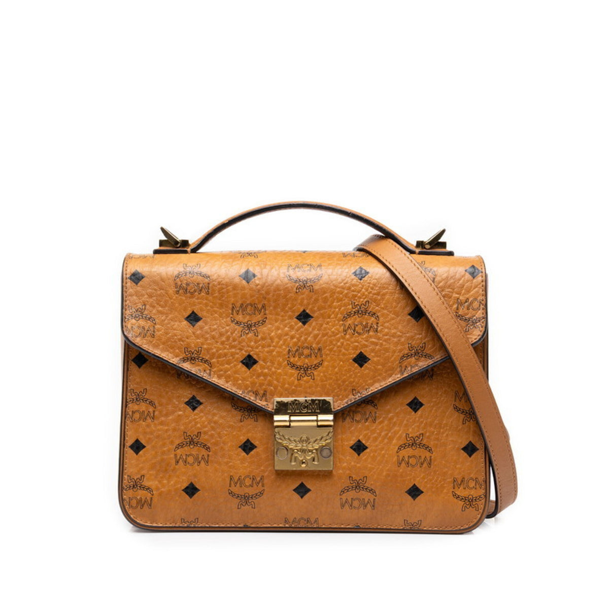 Mcm Brown Leather Handbag Shoulder Bag (Pre-Owned)