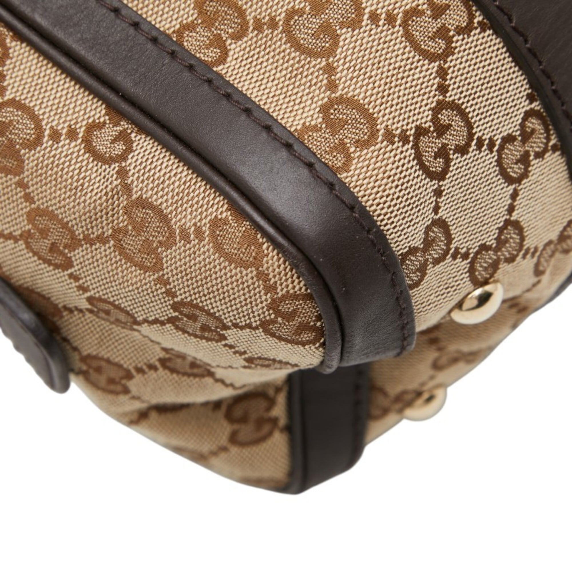 Gucci Beige Multi-Color Canvas Leather Handbag Shoulder Bag (Pre-Owned)