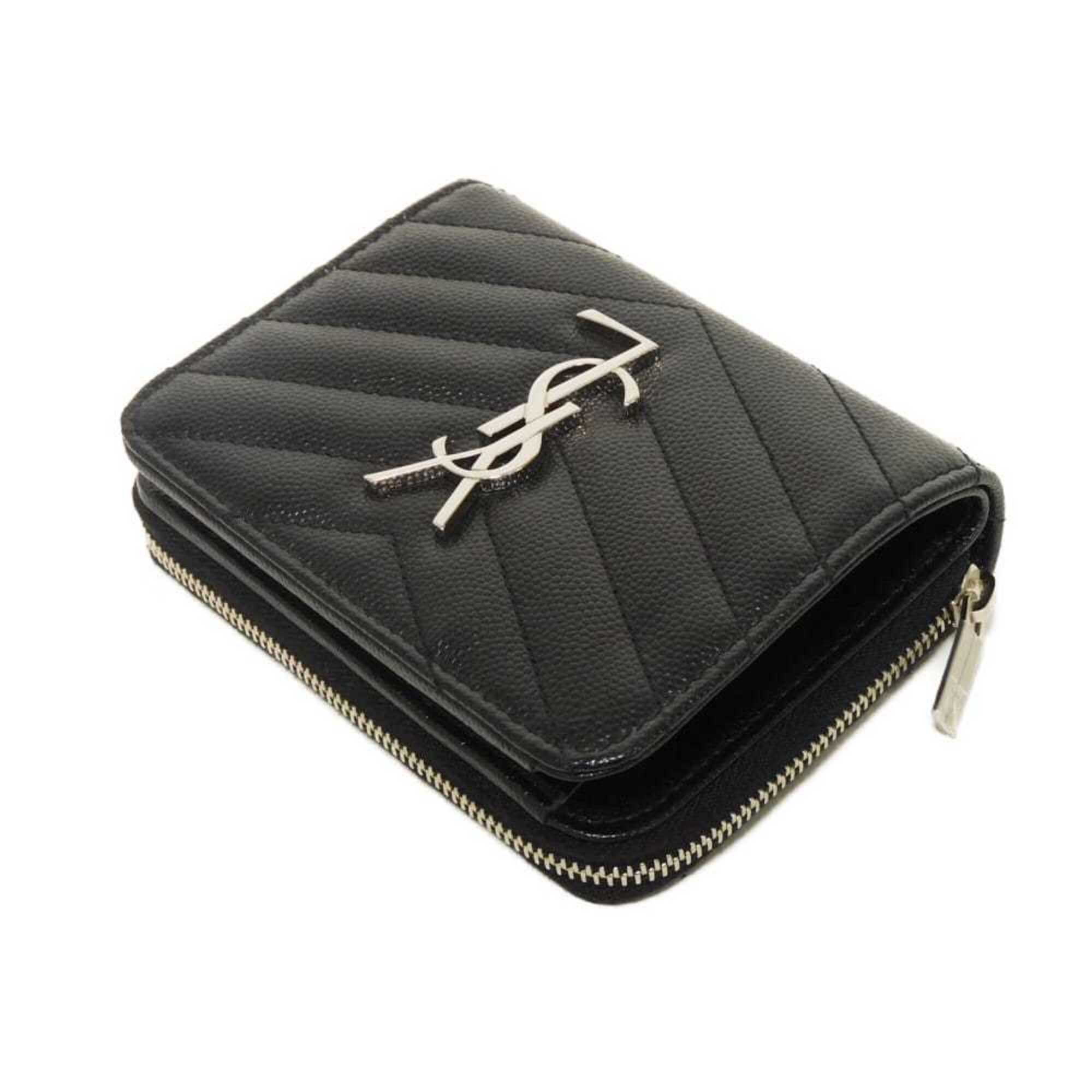 Yves Saint Laurent Black Leather Wallet (Bi-Fold) (Pre-Owned)
