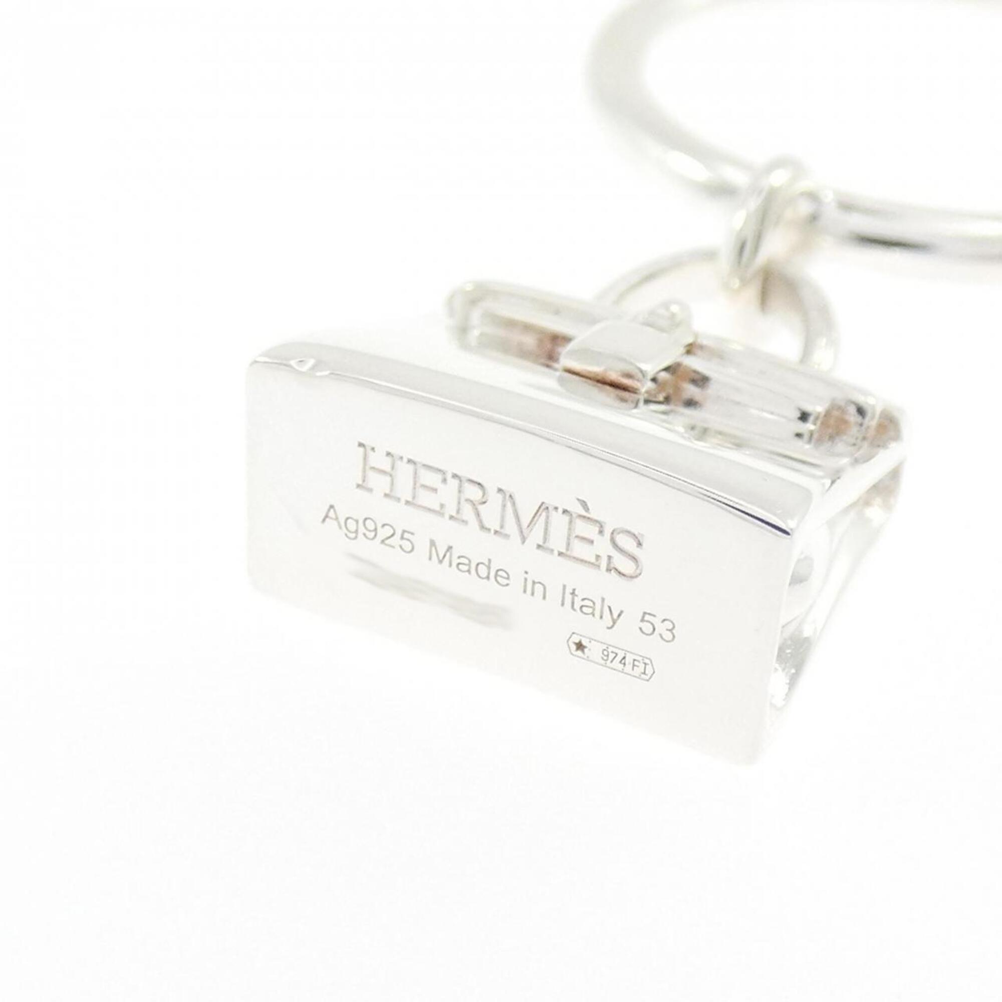Hermes Silver Silver 925 Band Ring (Pre-Owned)