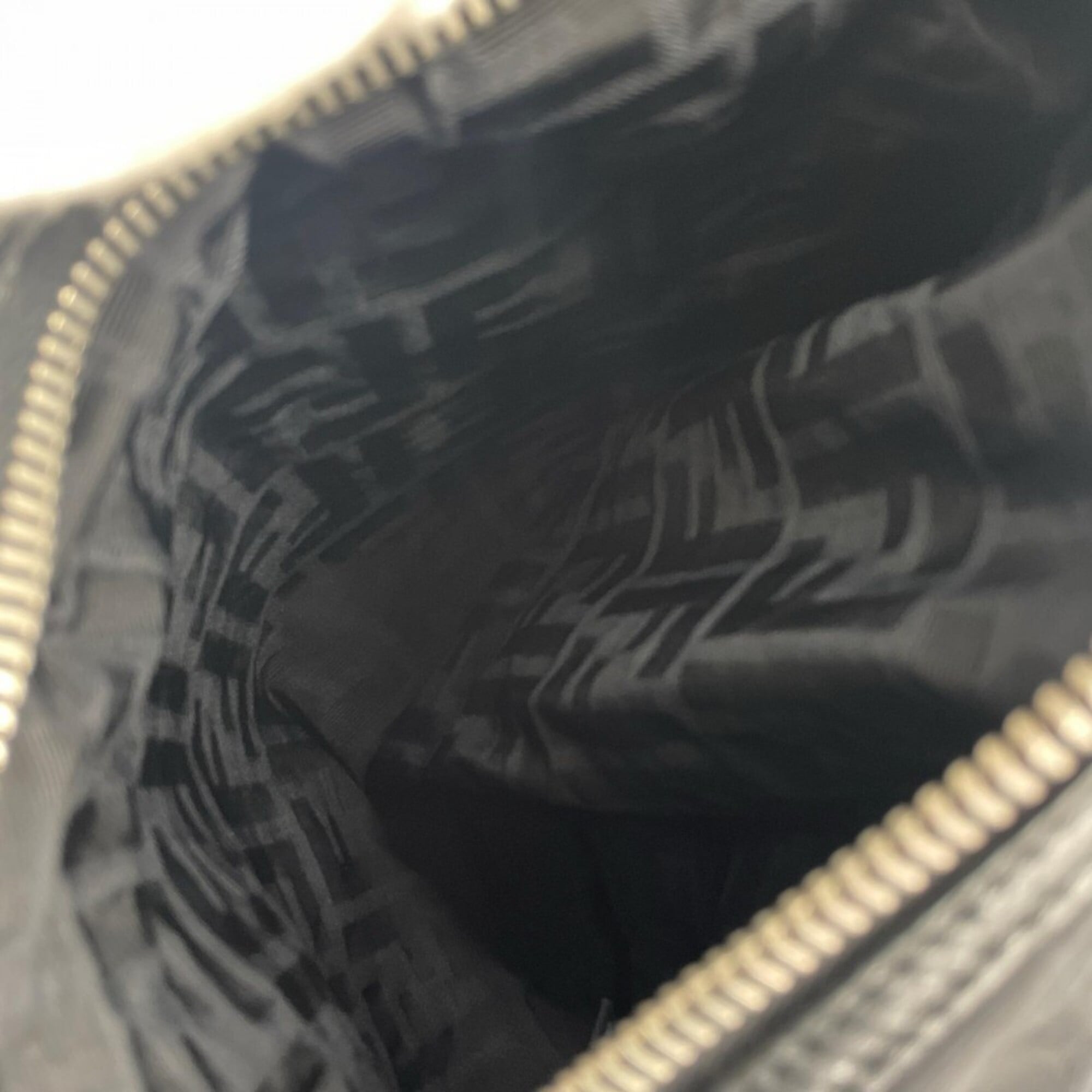 Fendi Black White Nylon Shoulder Bag (Pre-Owned)