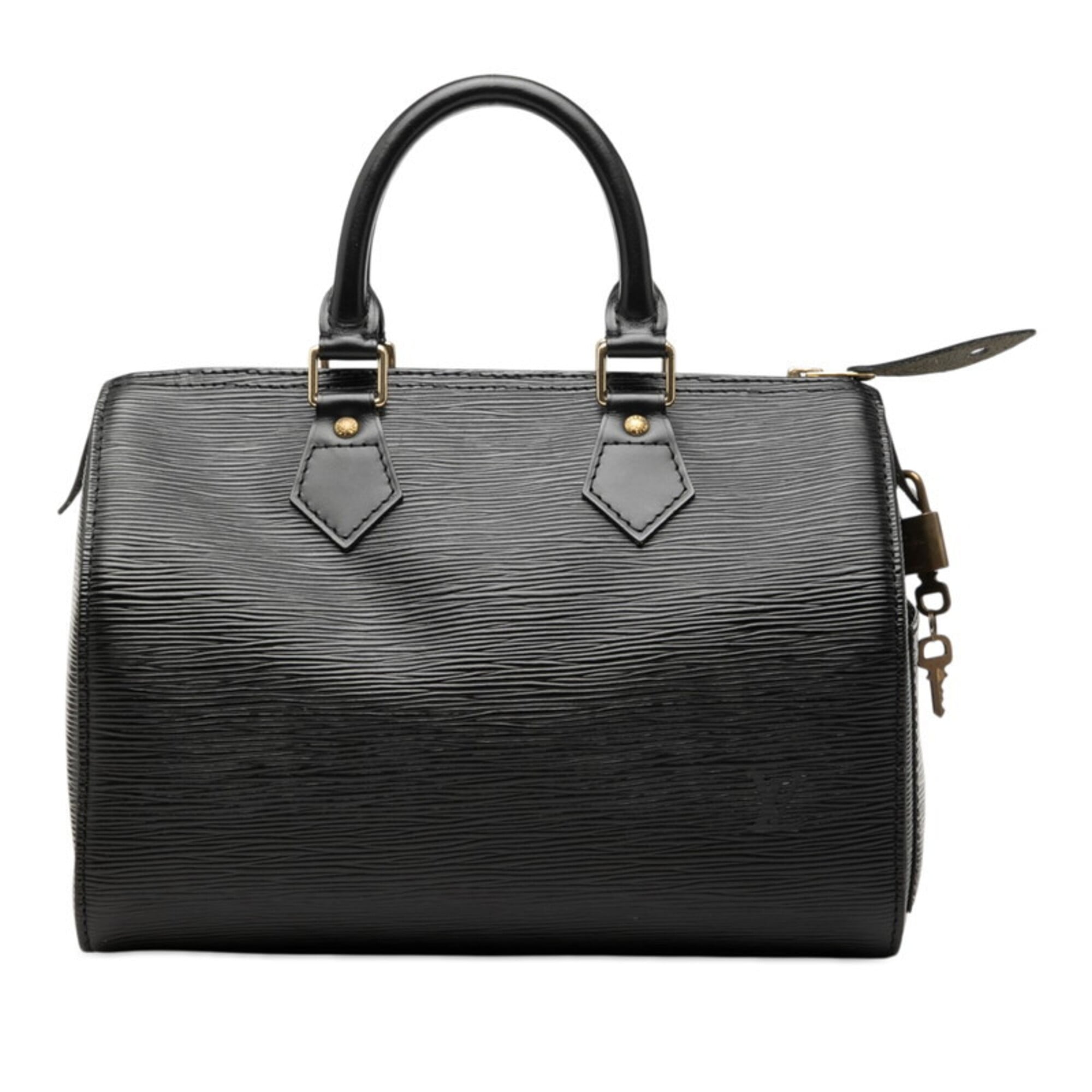 Louis Vuitton Black Noir Leather Boston Bag Handbag (Pre-Owned)