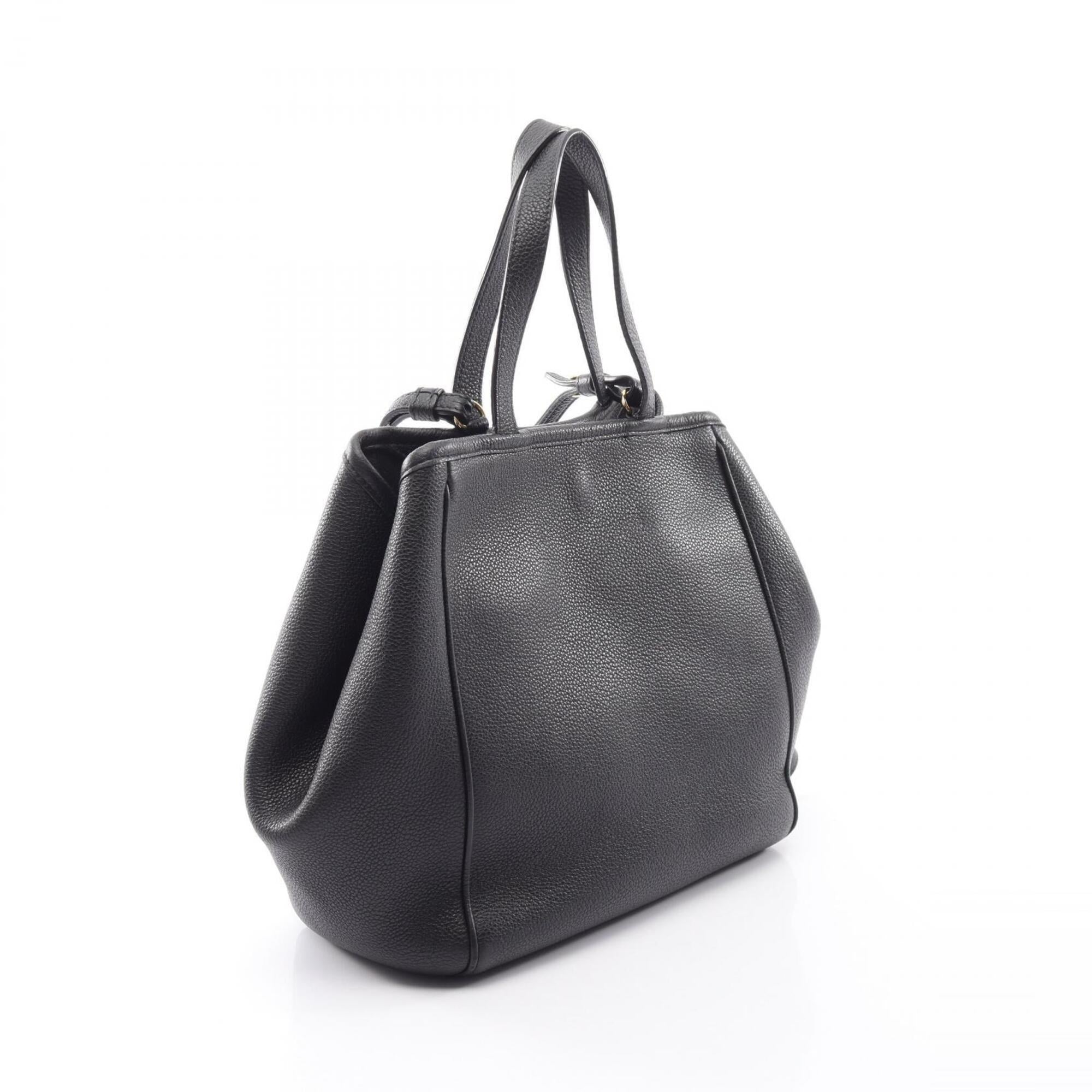 Celine Black Leather Handbag Tote Bag (Pre-Owned)