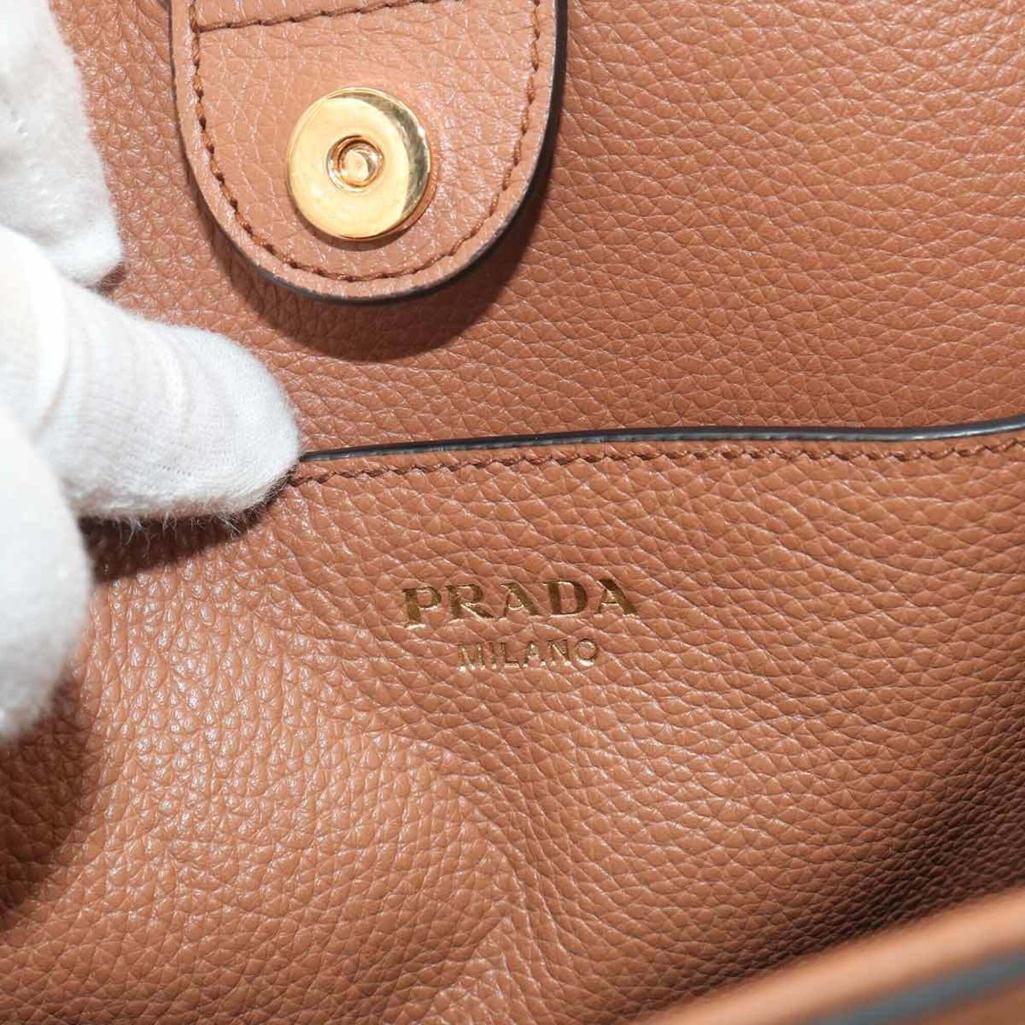 Prada Brown Leather Handbag (Pre-Owned)