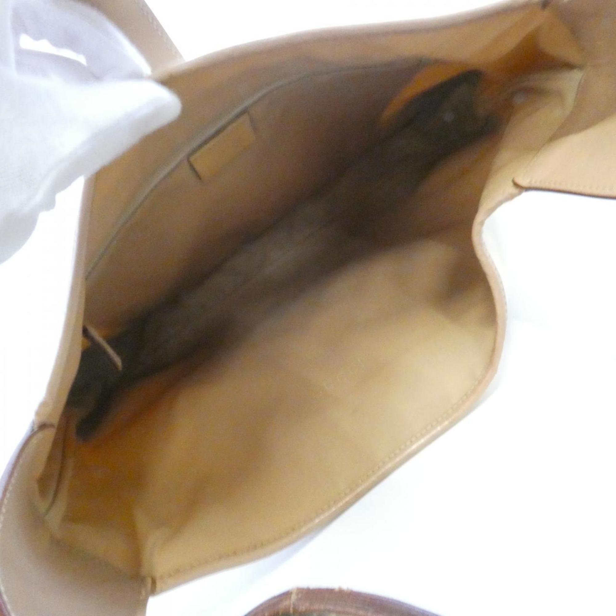 Gucci Beige Canvas Leather Shoulder Bag (Pre-Owned)