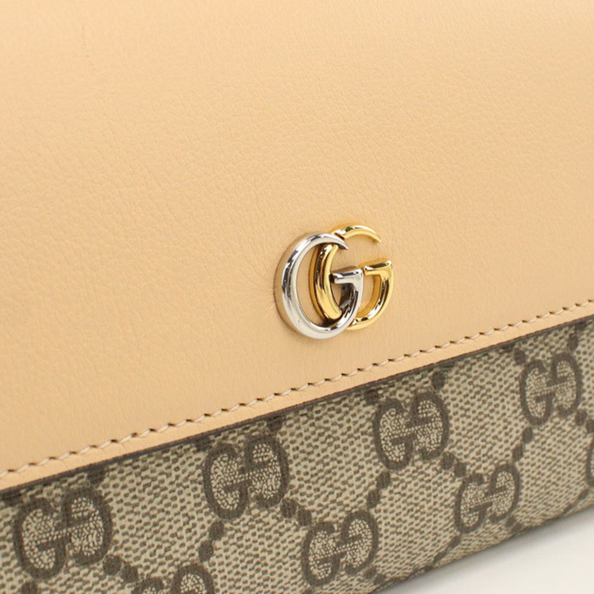 Gucci Beige Pvc Leather Long Wallet (Bi-Fold) (Pre-Owned)
