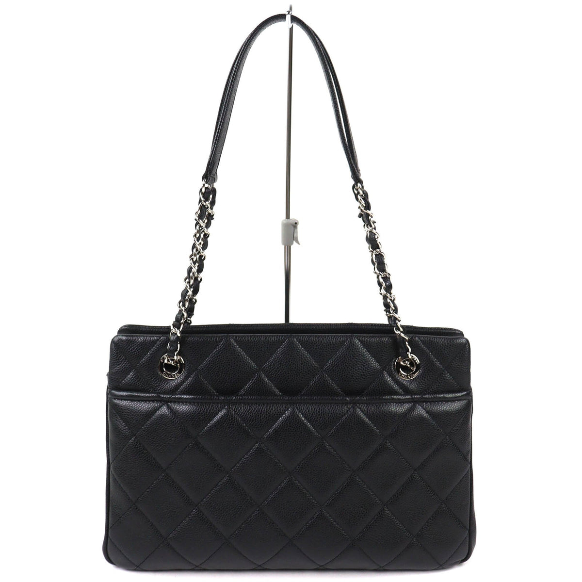 Chanel Matelasse Black Grained Calfskin Tote Bag (Pre-Owned)