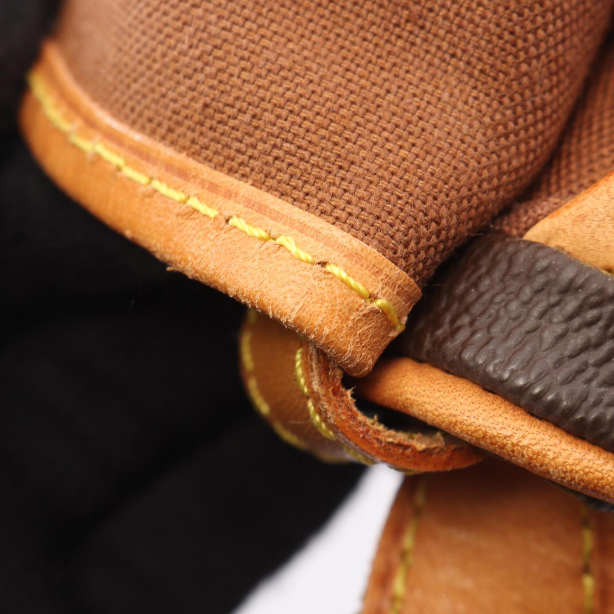 Louis Vuitton Brown Coated Canvas Leather Handbag Shoulder Bag (Pre-Owned)
