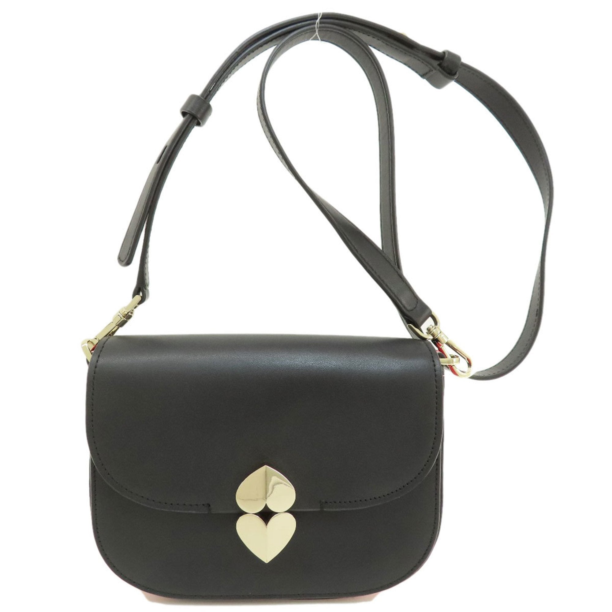 Kate Spade Black Pink Red Color Leather Shoulder Bag (Pre-Owned)