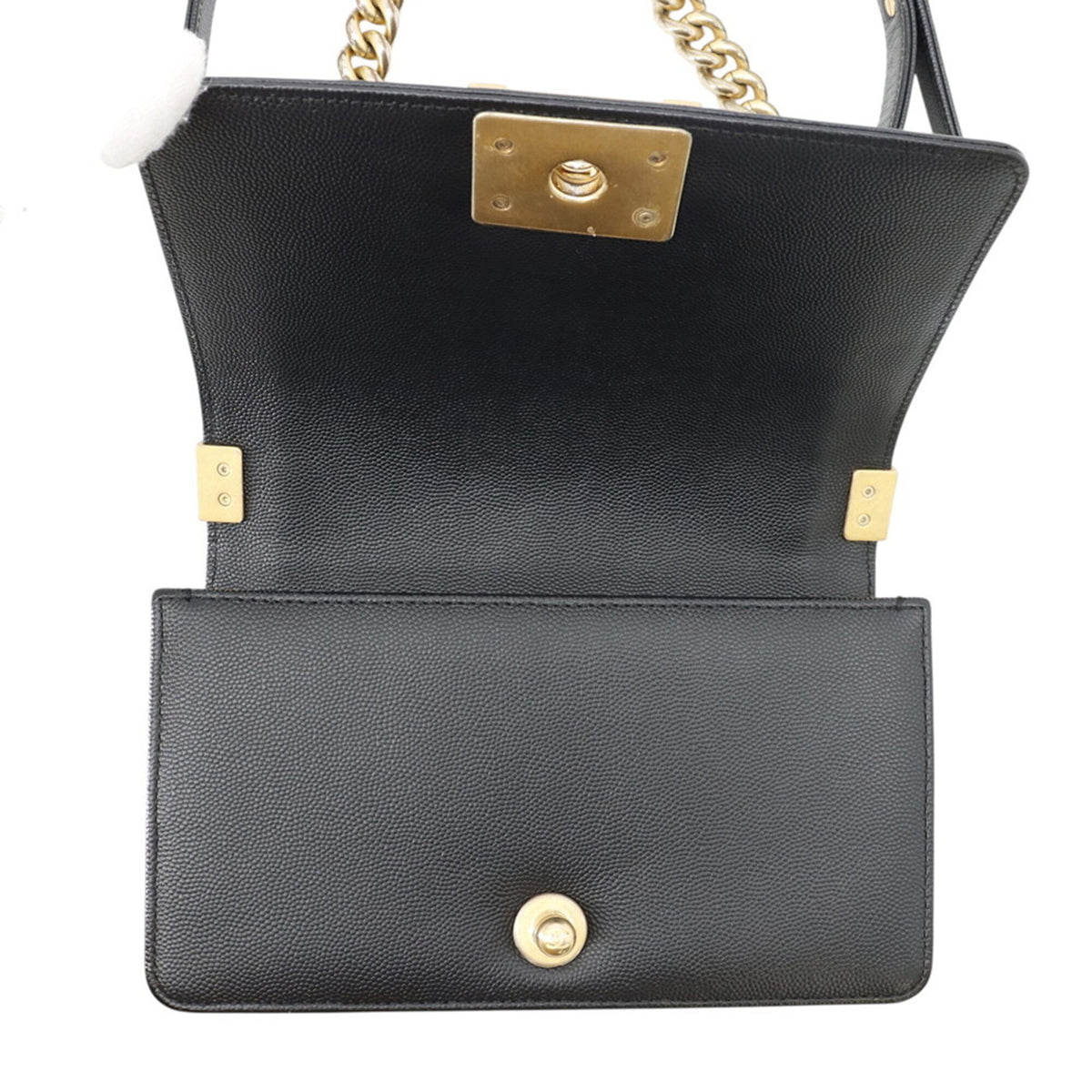 Chanel Matelasse Black Grained Calfskin Handbag Shoulder Bag (Pre-Owned)