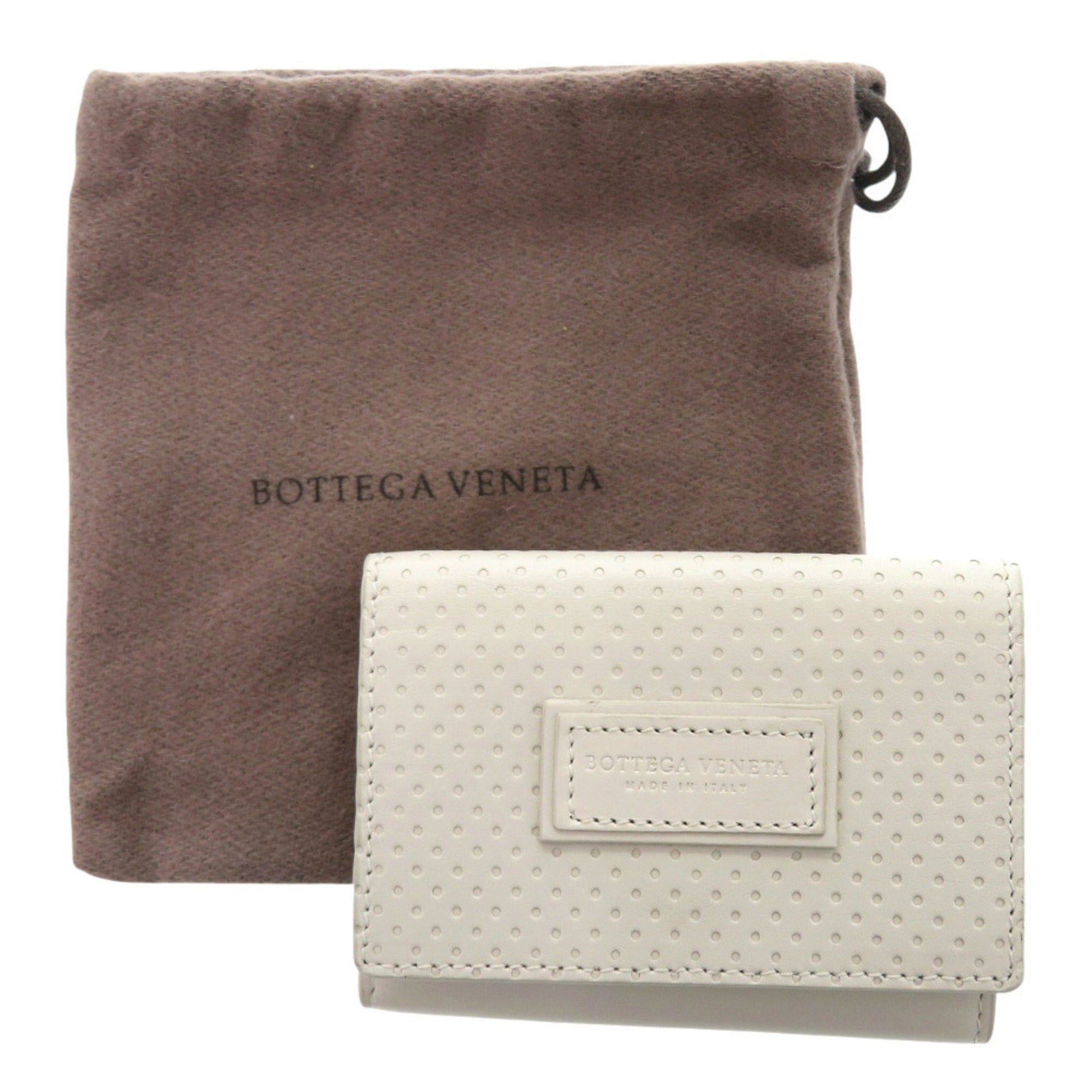 Bottega Veneta Ivory Leather Wallet (Tri-Fold) (Pre-Owned)