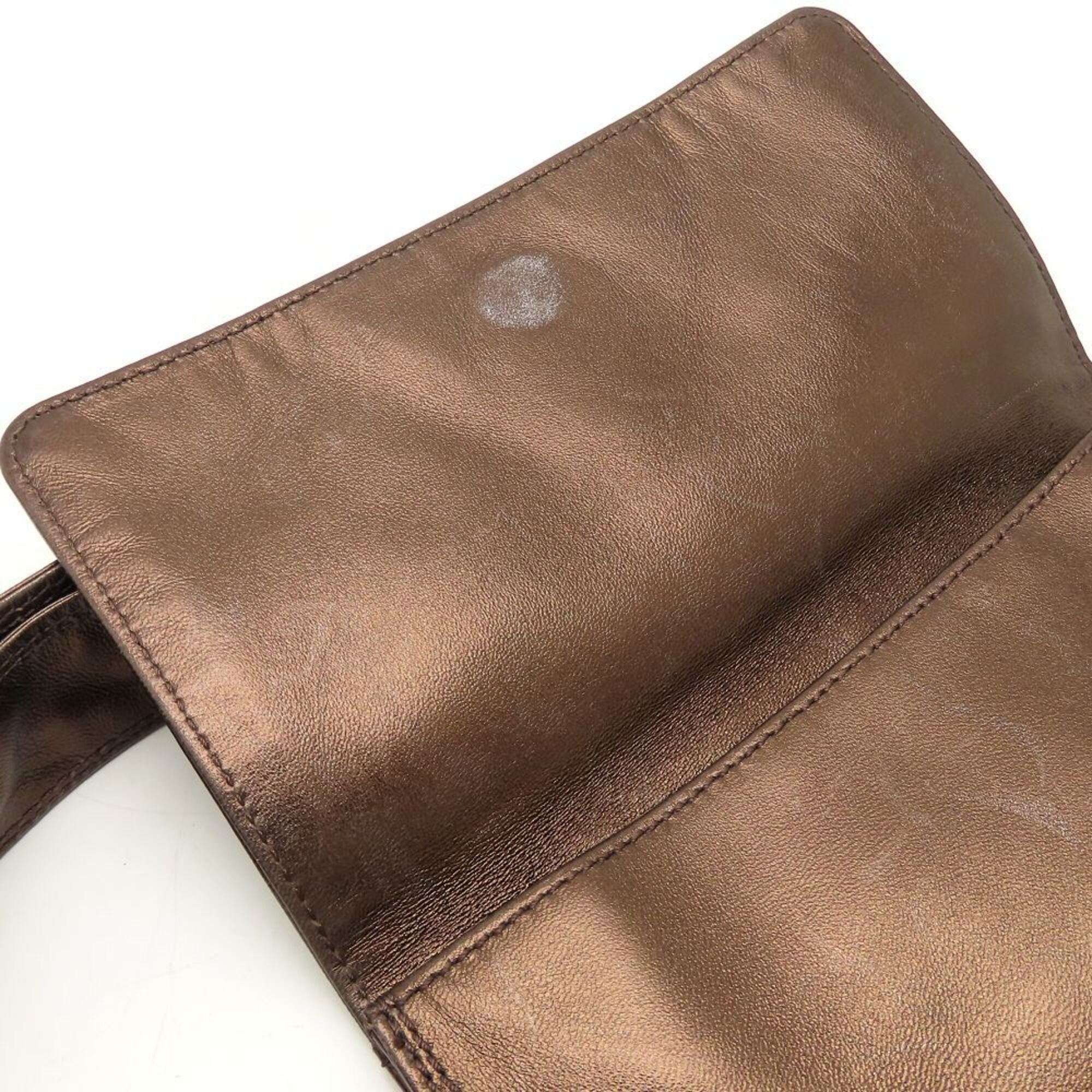 Chanel Bronze Leather Shoulder Bag (Pre-Owned)
