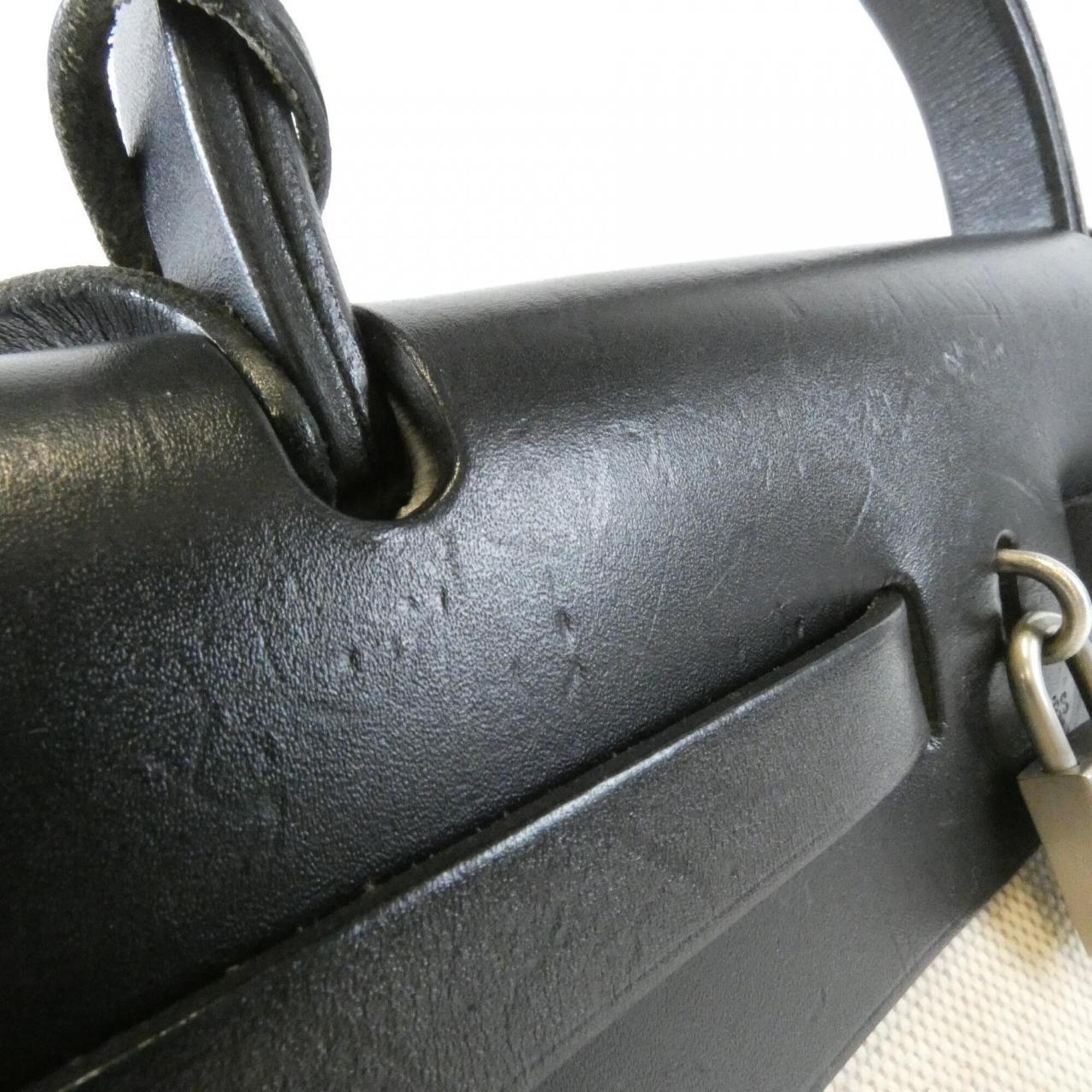 Hermes Black Toile H Handbag (Pre-Owned)