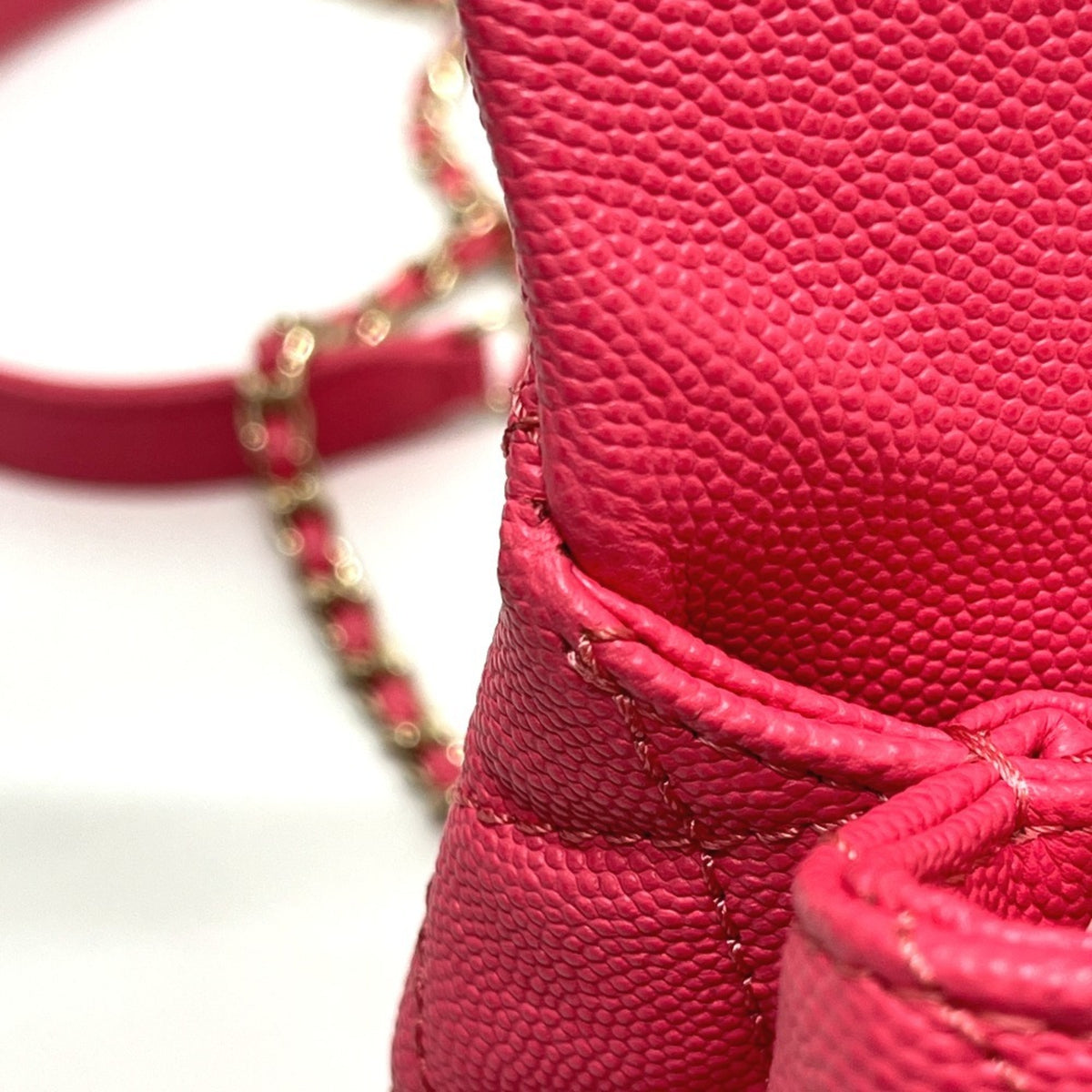 Chanel Coral Pink Grained Calfskin Handbag (Pre-Owned)