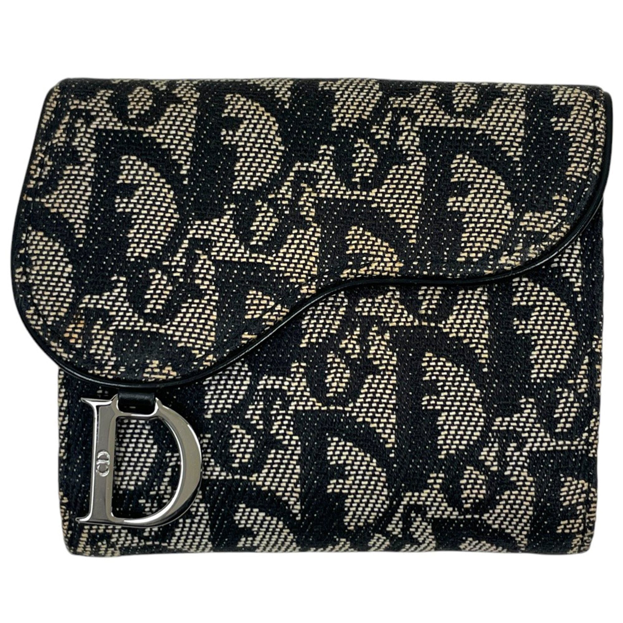 Christian Dior Trotter Black Canvas Leather Wallet (Bi-Fold) (Pre-Owned)