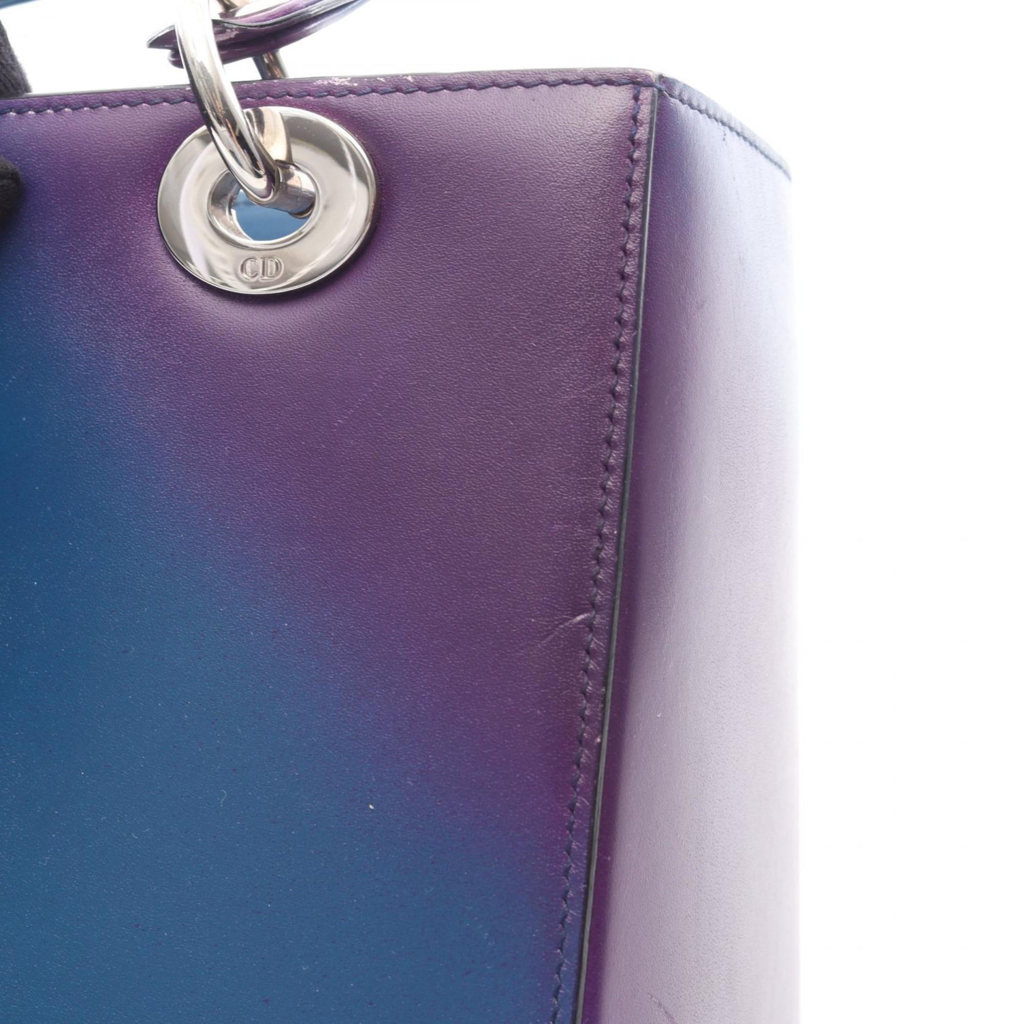 Christian Dior Blue Green Purple Leather Handbag (Pre-Owned)