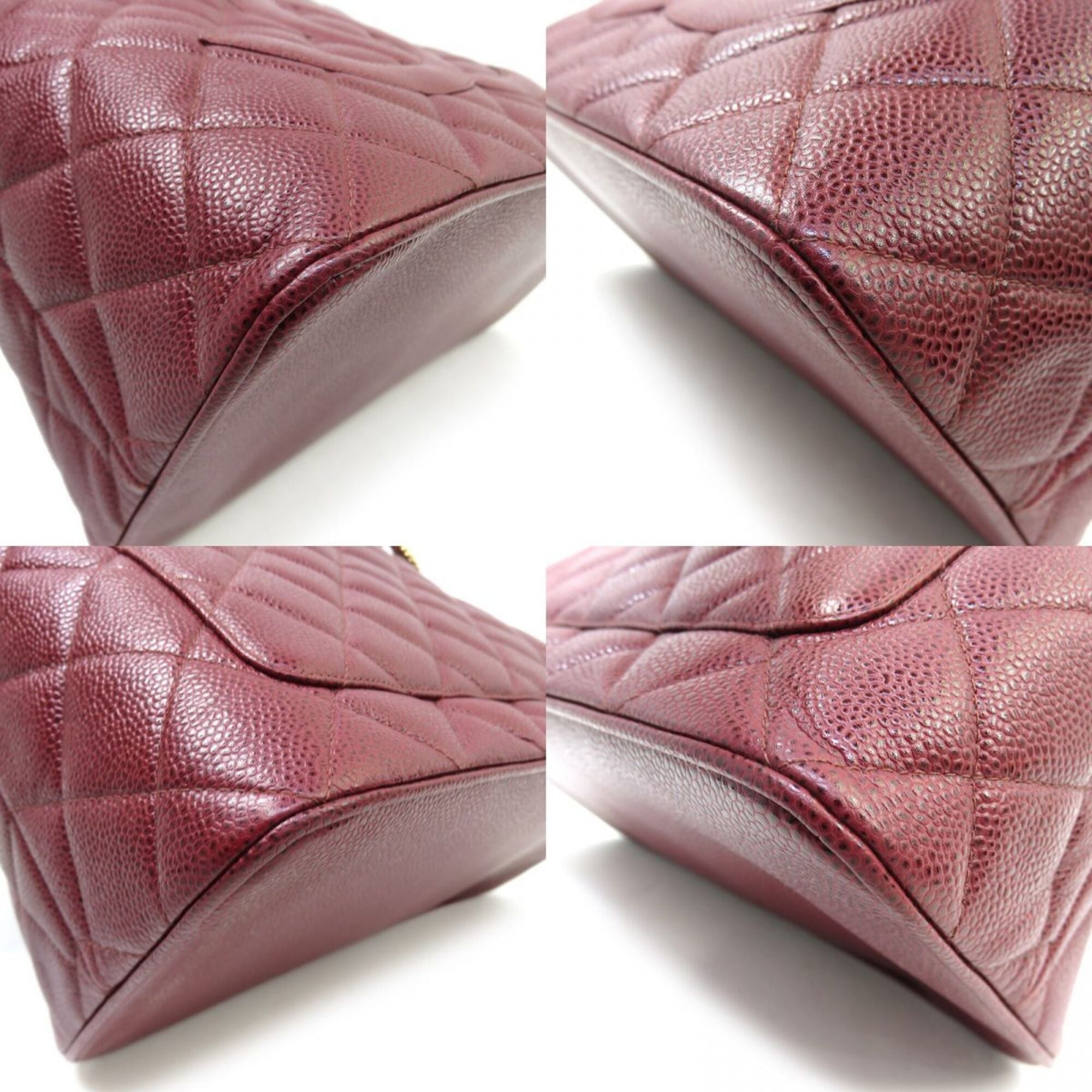 Chanel Bordeaux Grained Calfskin Handbag Tote Bag (Pre-Owned)