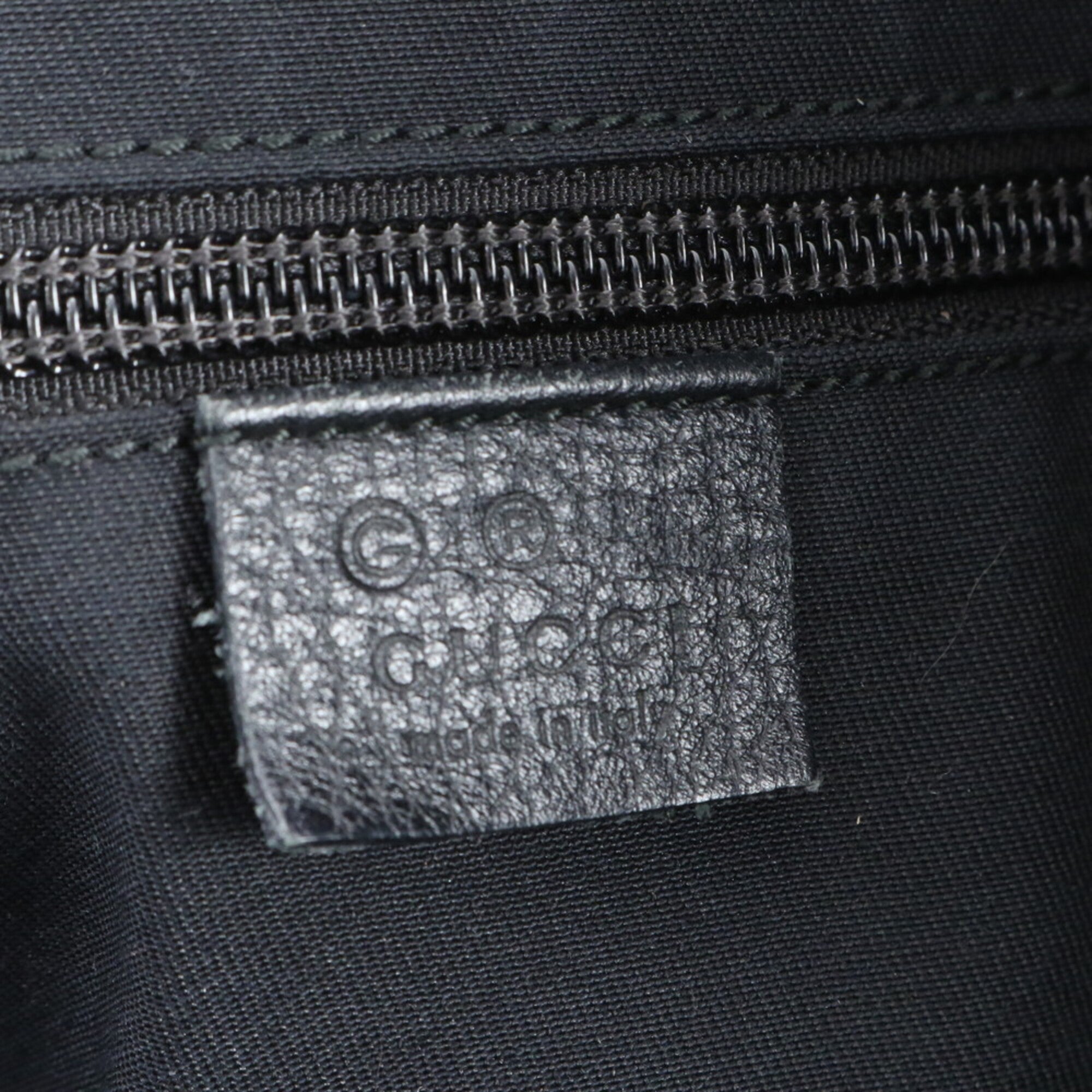 Gucci Black Nylon Leather Handbag Tote Bag (Pre-Owned)