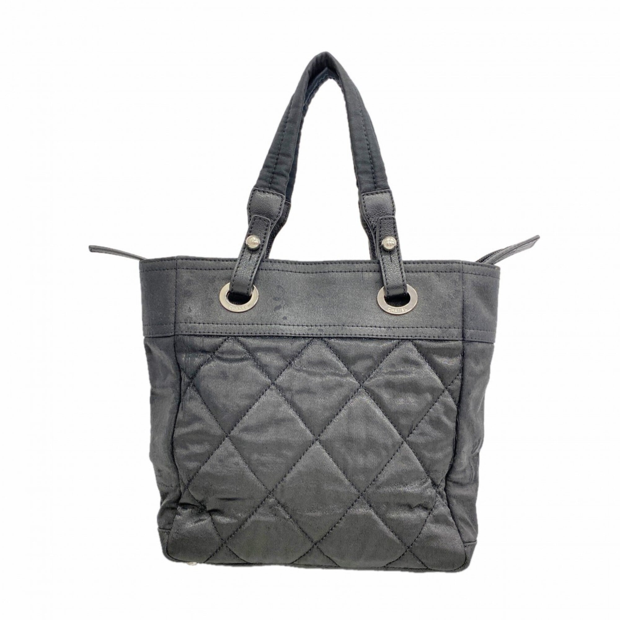 Chanel Black Nylon Canvas Tote Bag (Pre-Owned)