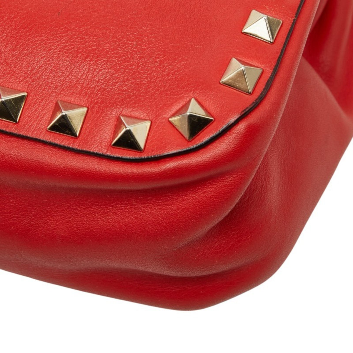 Valentino Red Color Leather Shoulder Bag (Pre-Owned)
