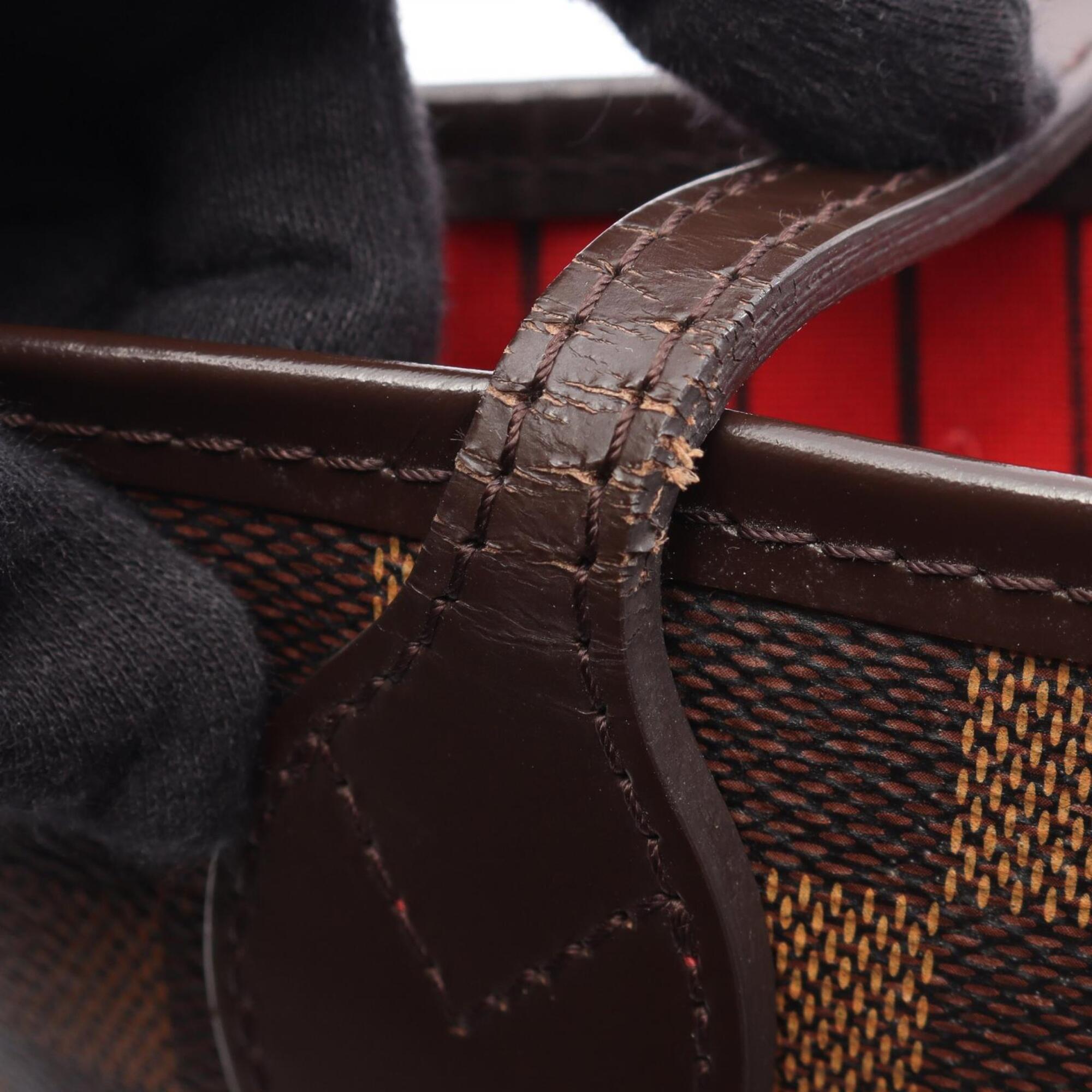 Louis Vuitton Brown Damier Canvas Coated Canvas Leather Handbag Tote Bag (Pre-Owned)