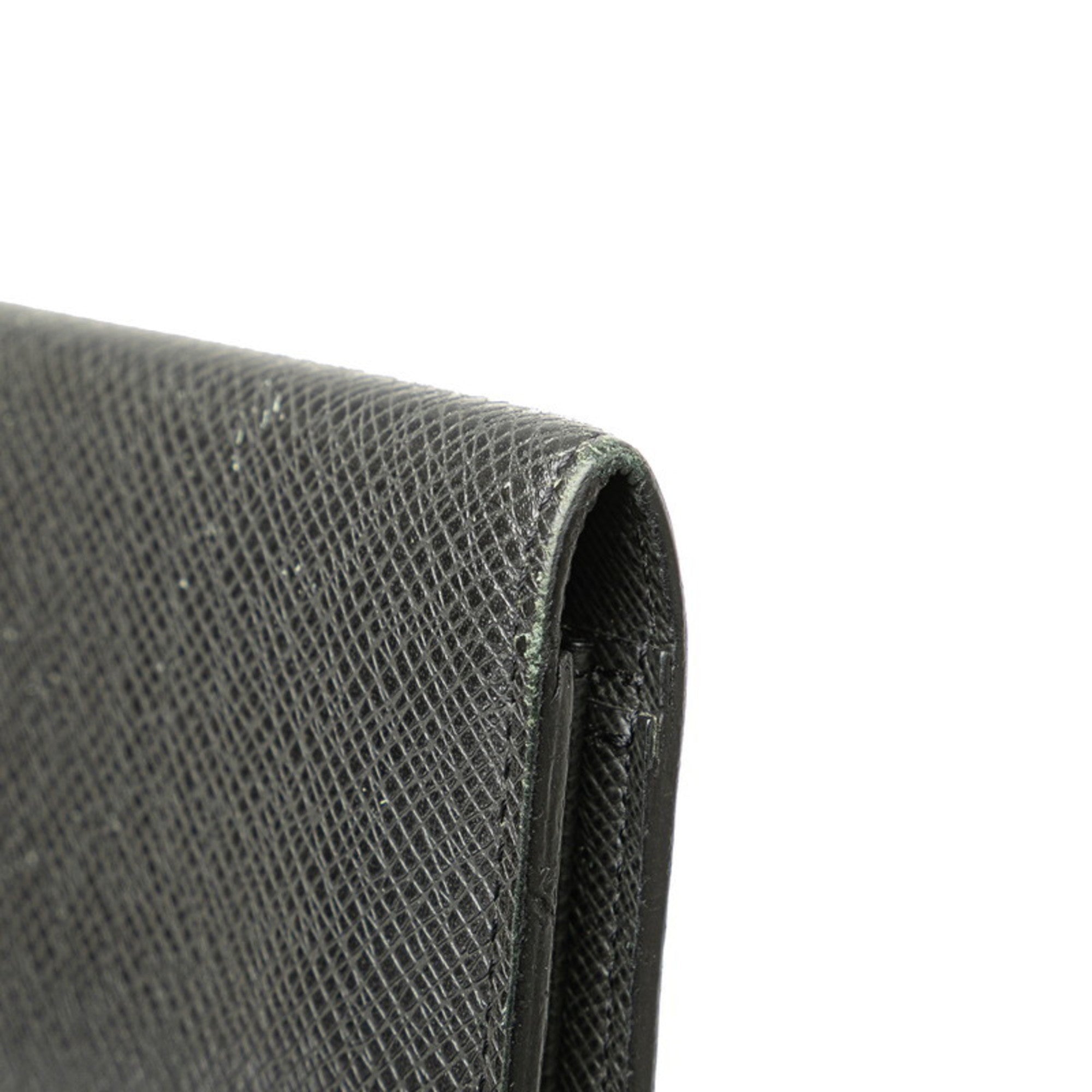 Louis Vuitton Taiga Black Noir Taiga Leather Coin Purse/Coin Case (Pre-Owned)