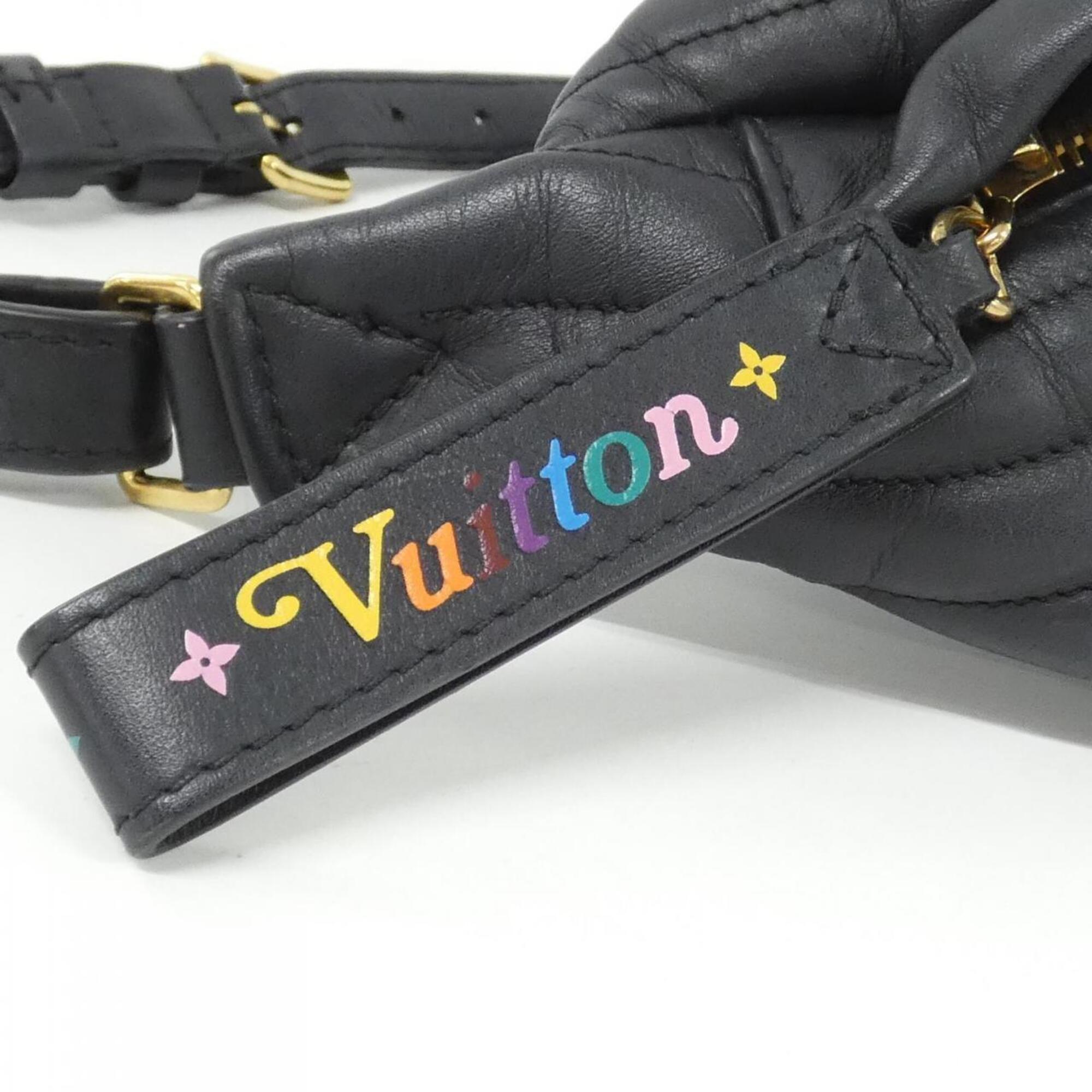 Louis Vuitton Black Leather Shoulder Bag (Pre-Owned)