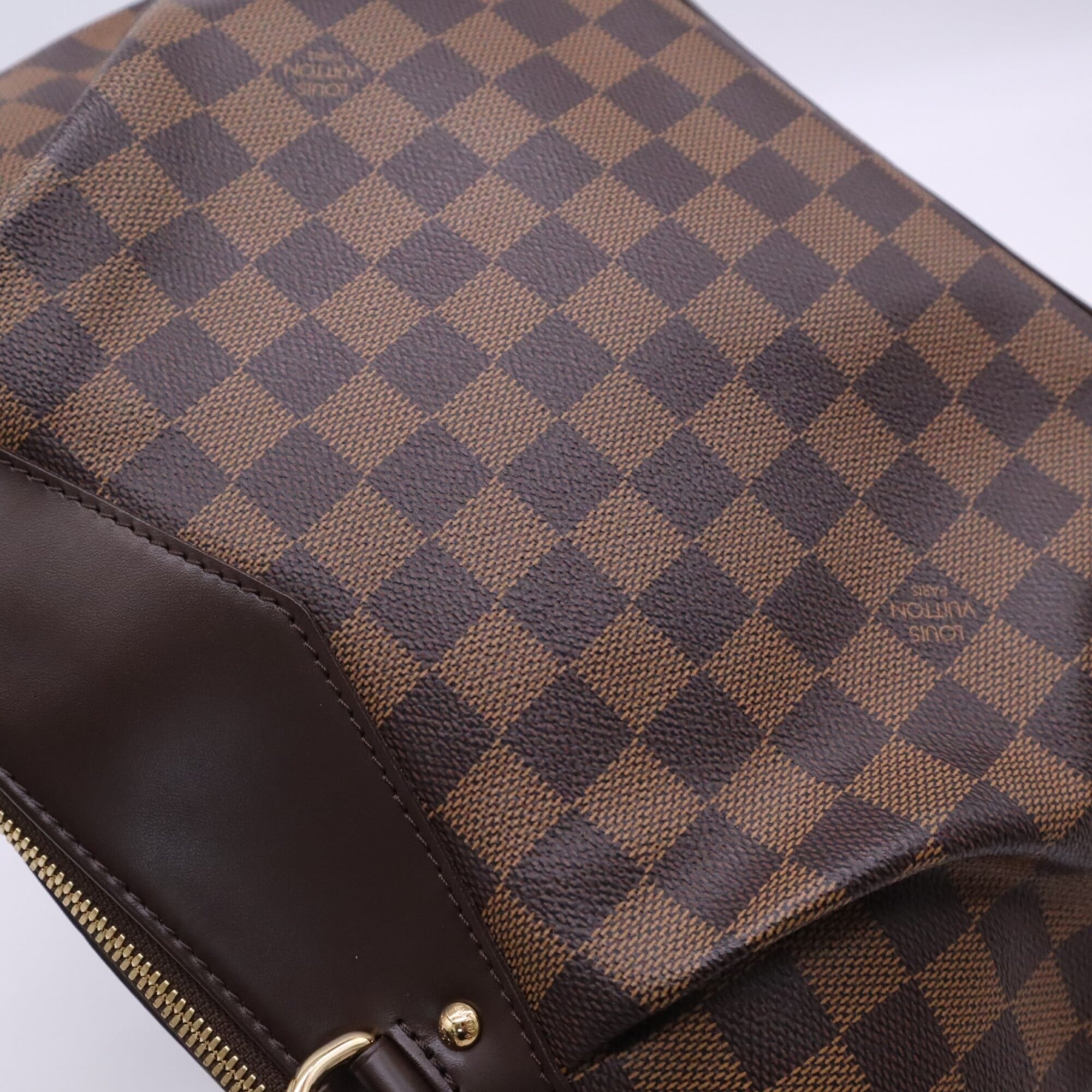 Louis Vuitton Damier Beige Brown Coated Canvas Leather Handbag (Pre-Owned)