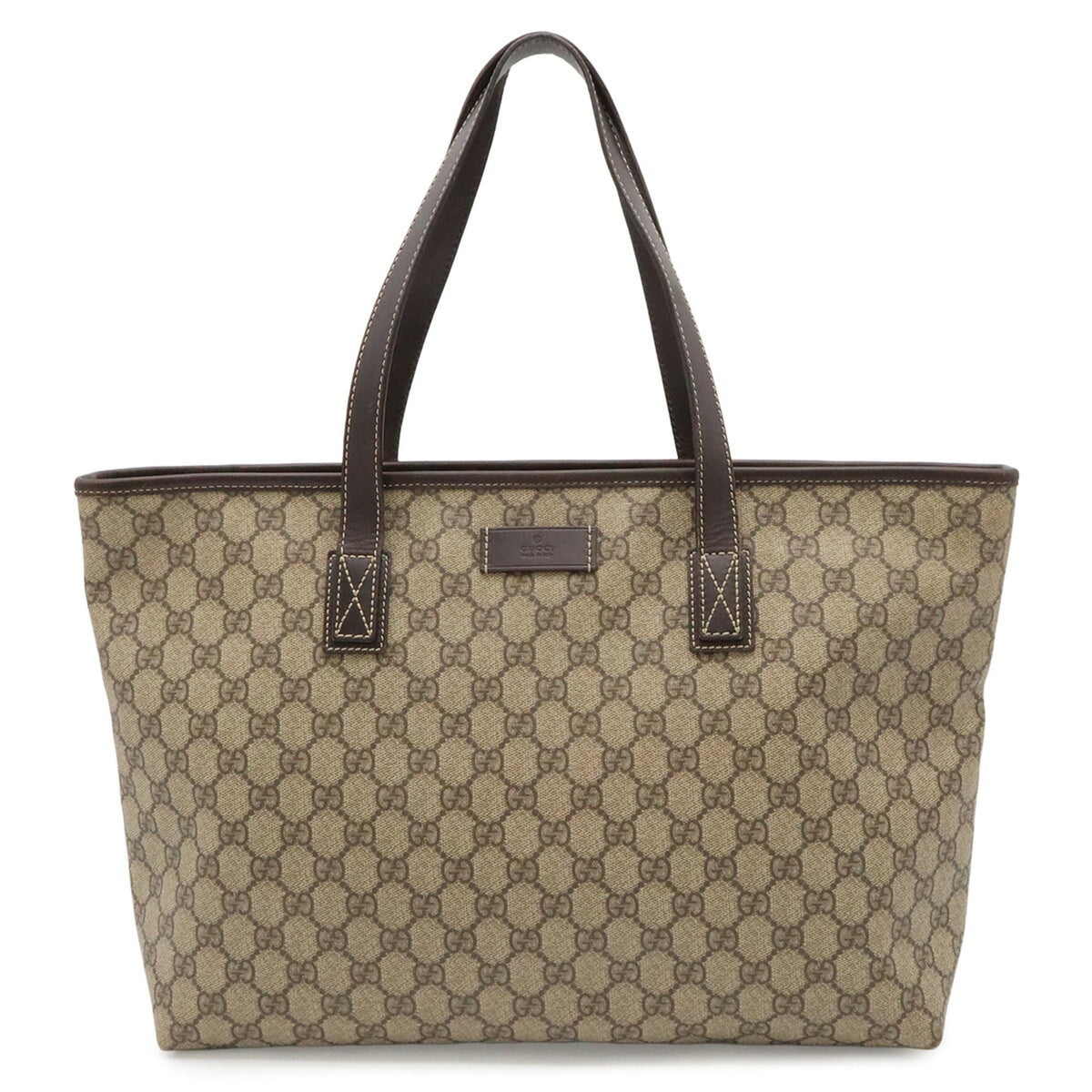 Gucci Beige Dark Brown Khaki Gg Supreme Shoulder Bag Tote Bag (Pre-Owned)