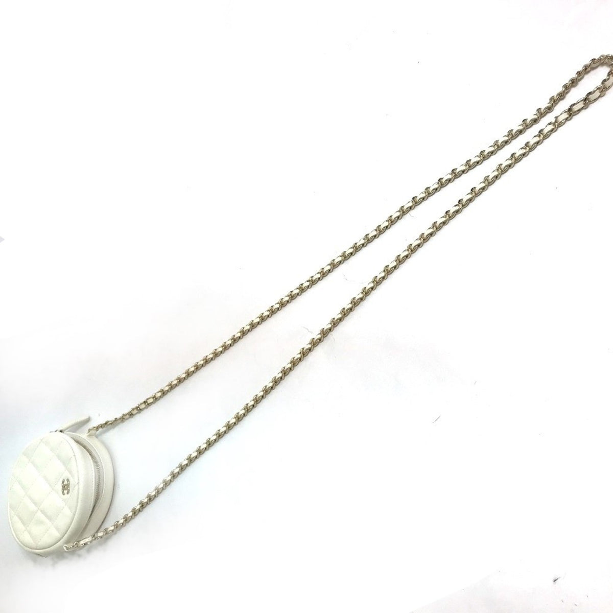 Chanel White Leather Shoulder Bag (Pre-Owned)