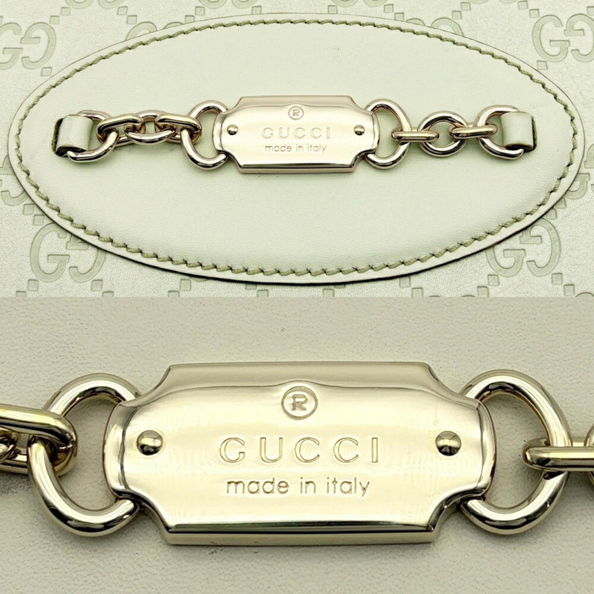 Gucci Ivory Leather Shoulder Bag (Pre-Owned)