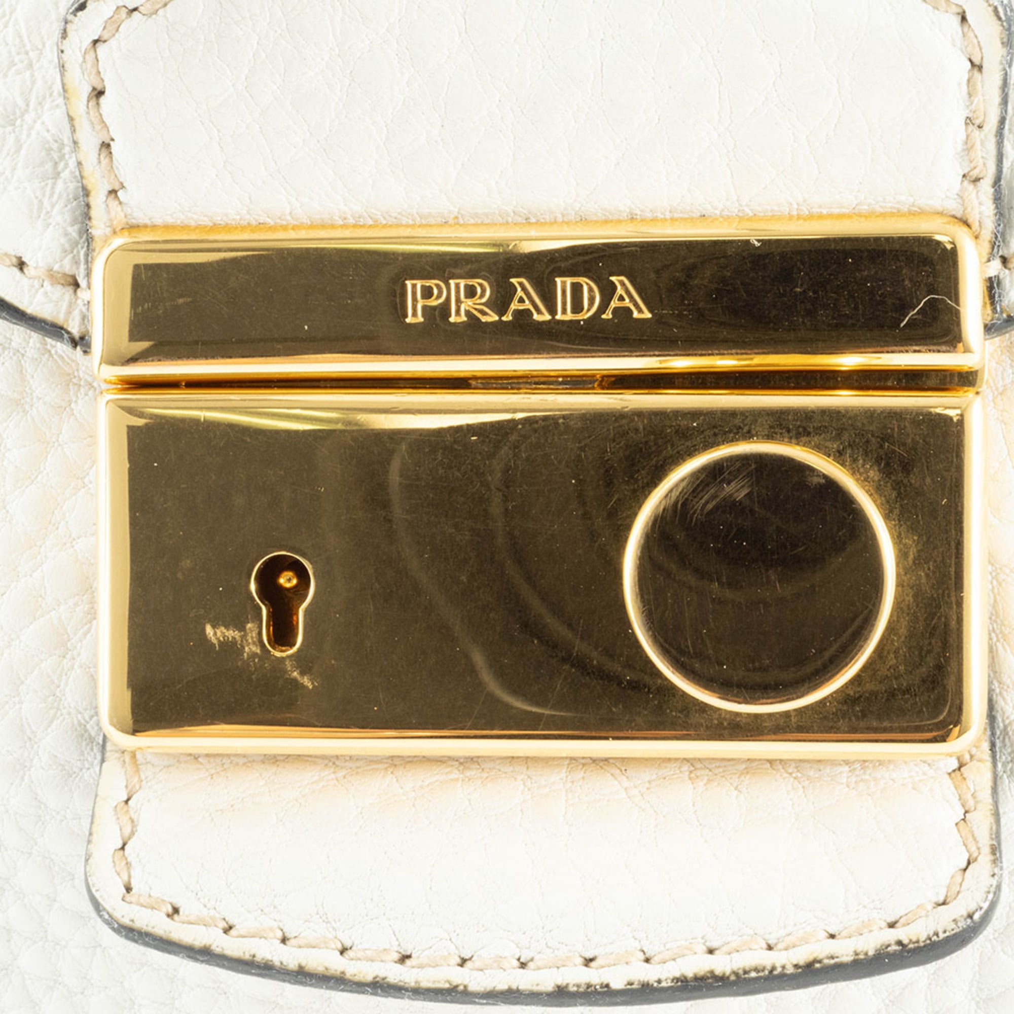 Prada White Leather Handbag (Pre-Owned)