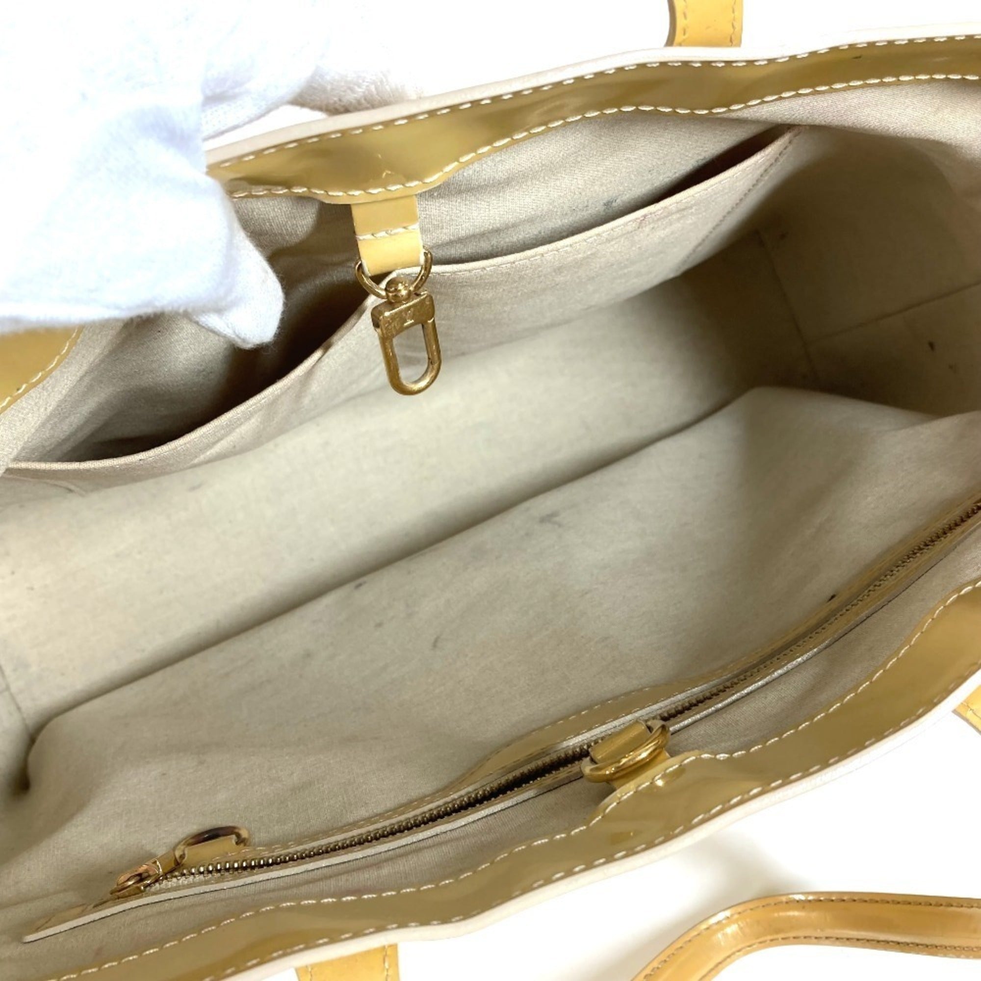 Louis Vuitton Beige Blanc Corail Monogram Vernis Handbag Shoulder Bag Tote Bag (Pre-Owned)