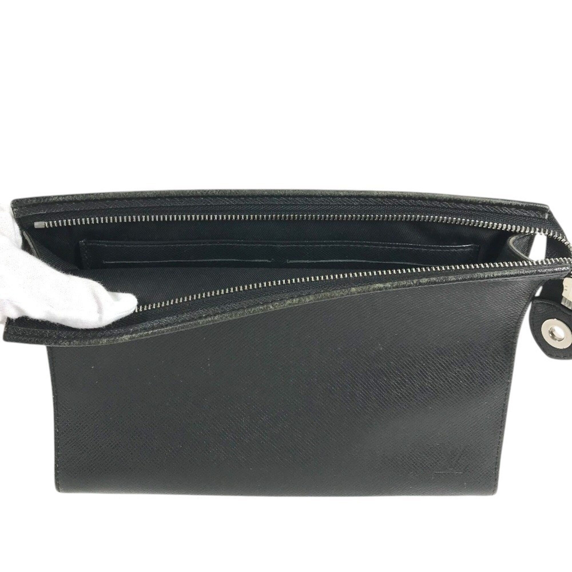 Louis Vuitton Ardoise Black Taiga Leather Clutch Bag Pochette Pouch (Pre-Owned)